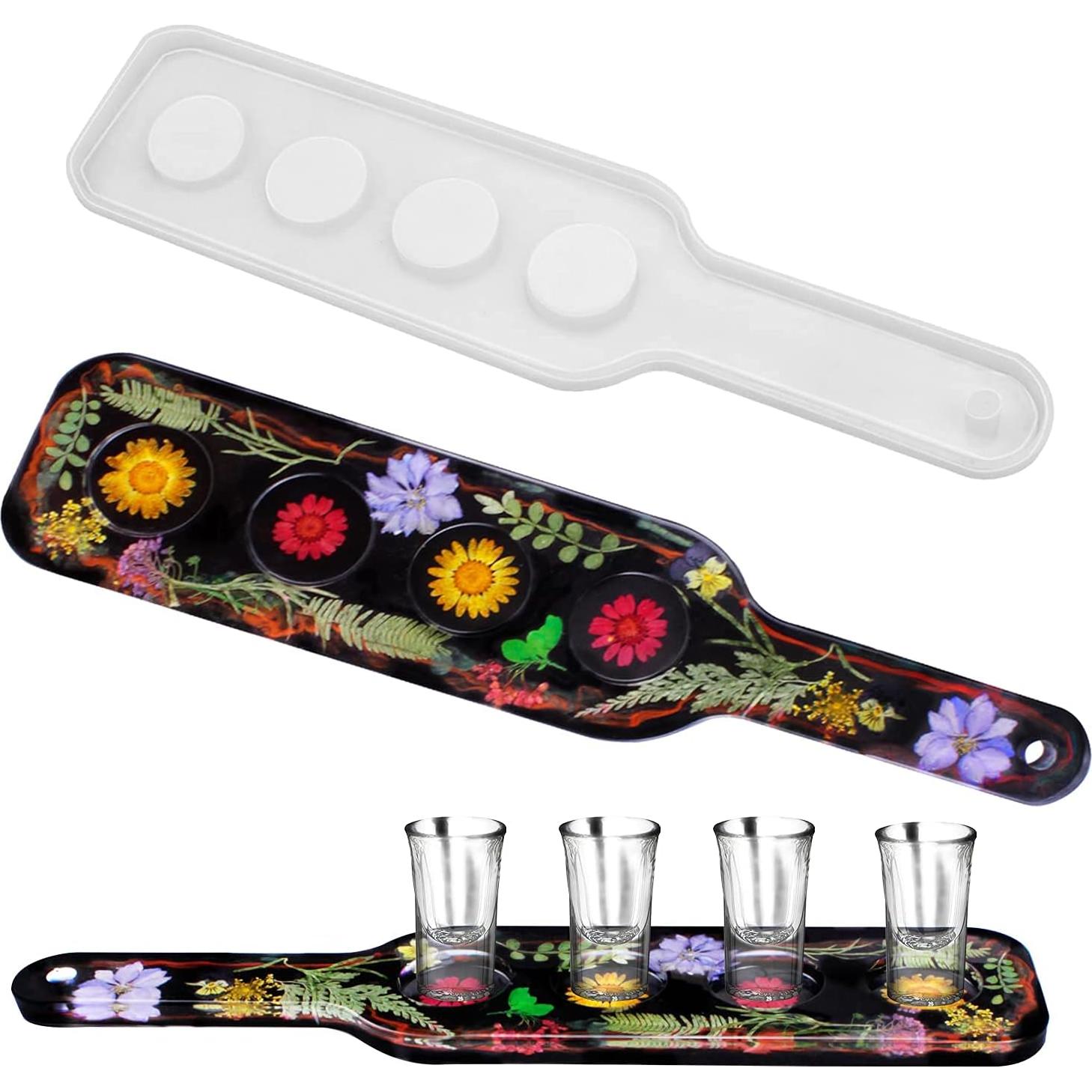 Molde de bandeja para 4 vasos de chupito ResinWorld 35.1x7.9 cm