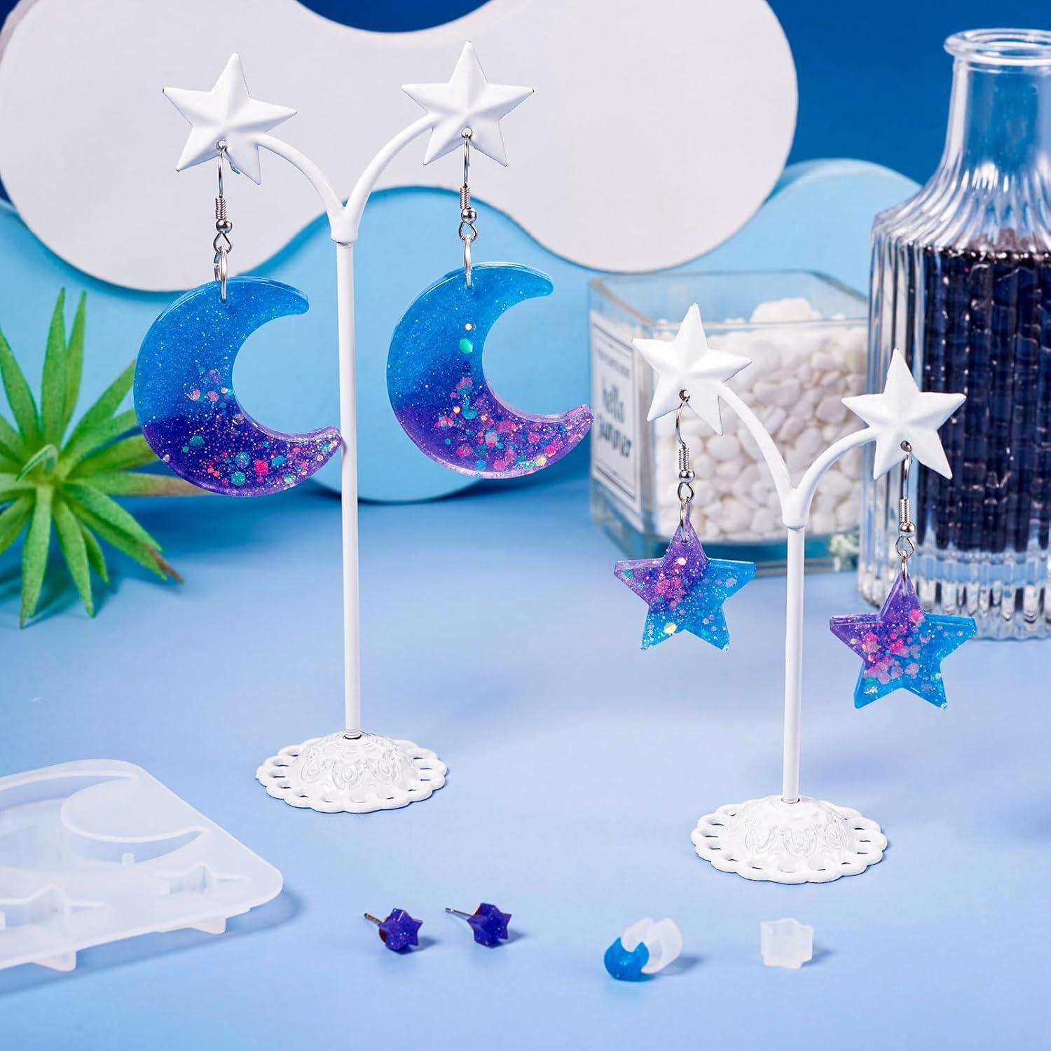 Moldes de Silicona Cheriswelry para Resina Luna y Estrella