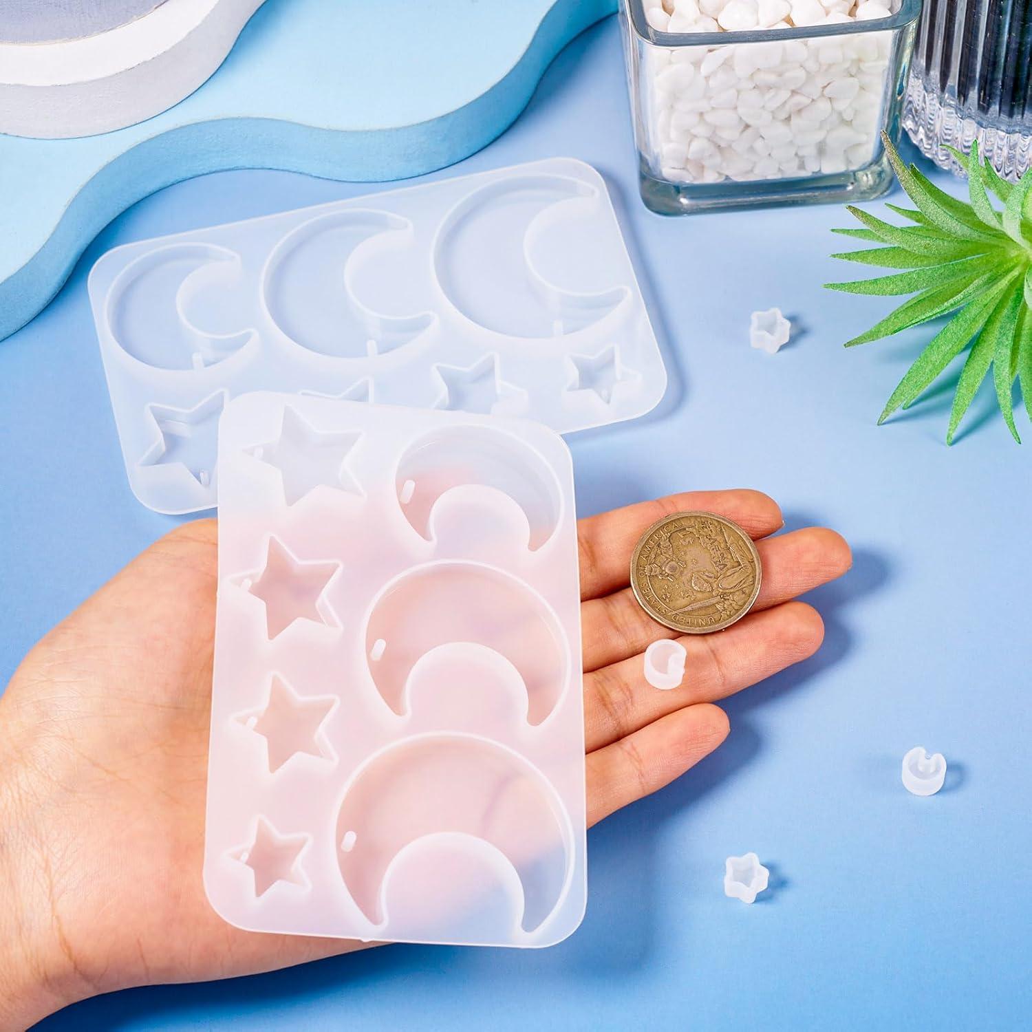 Moldes de Silicona Cheriswelry para Resina Luna y Estrella