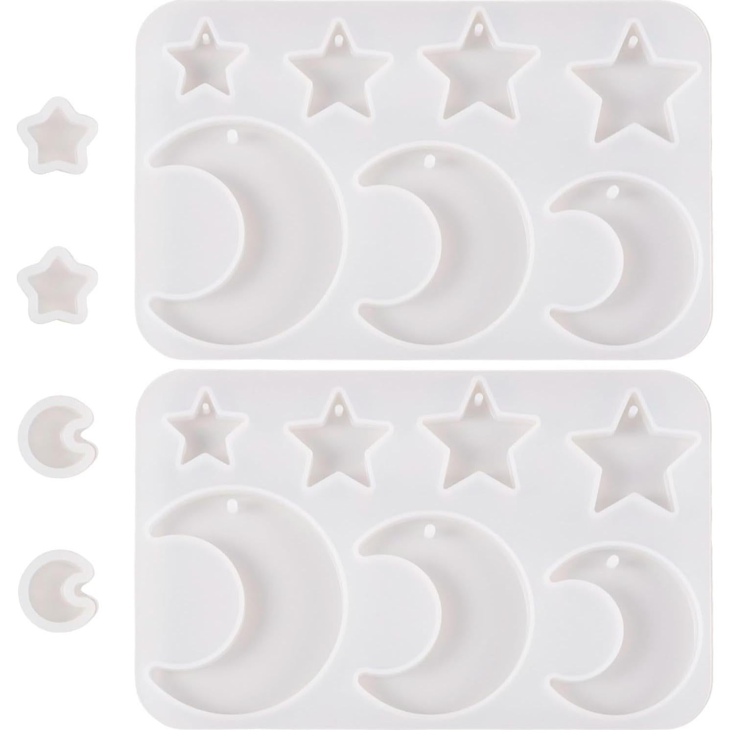 Moldes de Silicona Cheriswelry para Resina Luna y Estrella