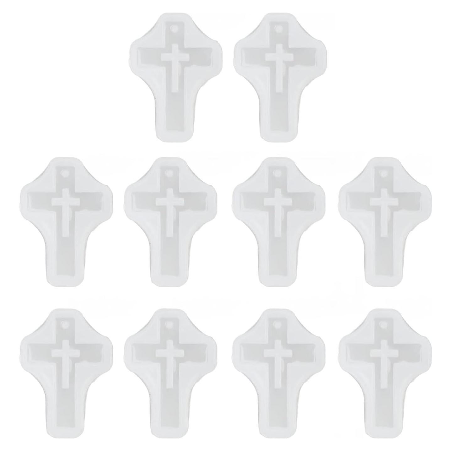 10 Moldes de Silicona Cruz Pssopp para Joyería y Manualidades