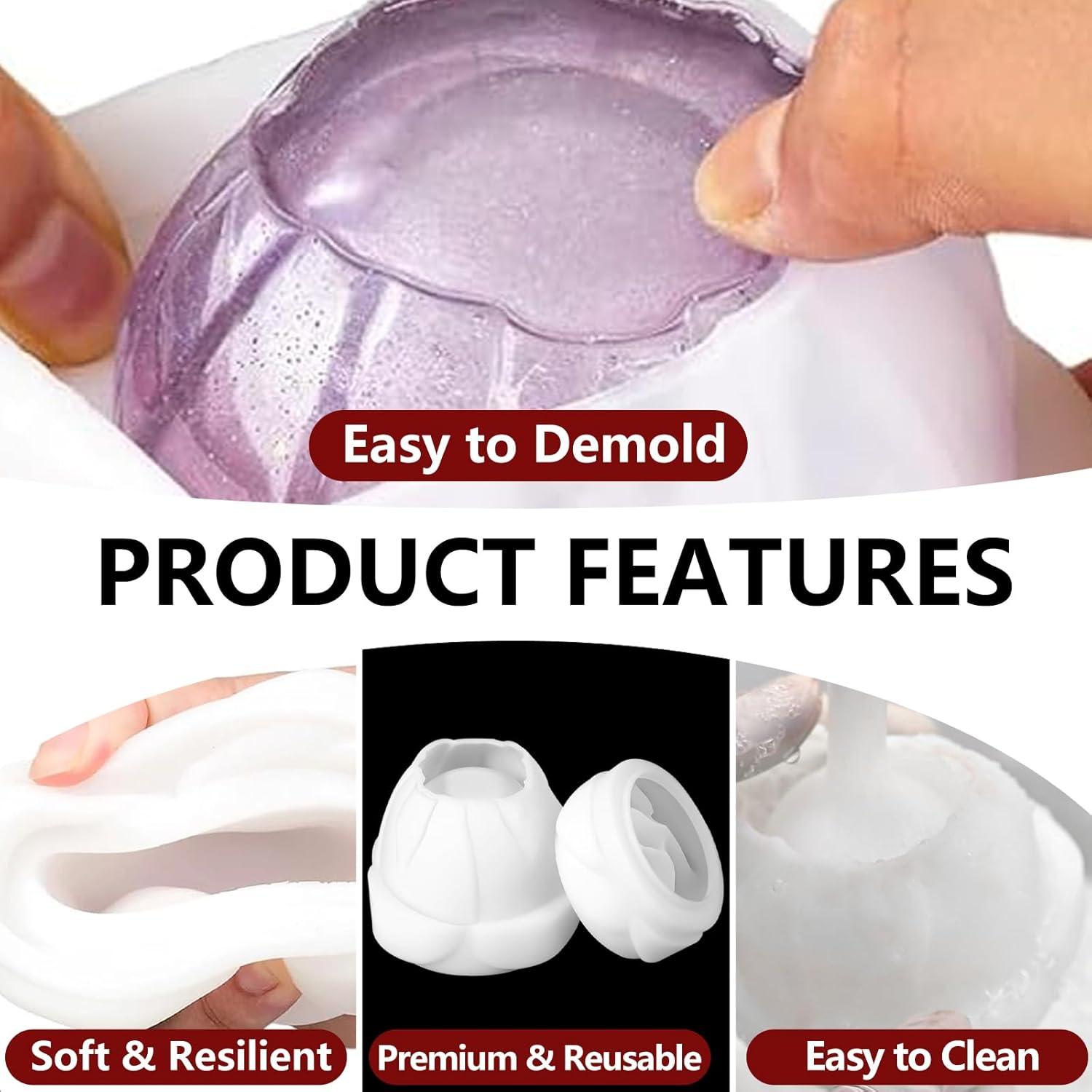 Molde de Tarro de Resina Rosa ZQYSING con Tapa 10.16 cm