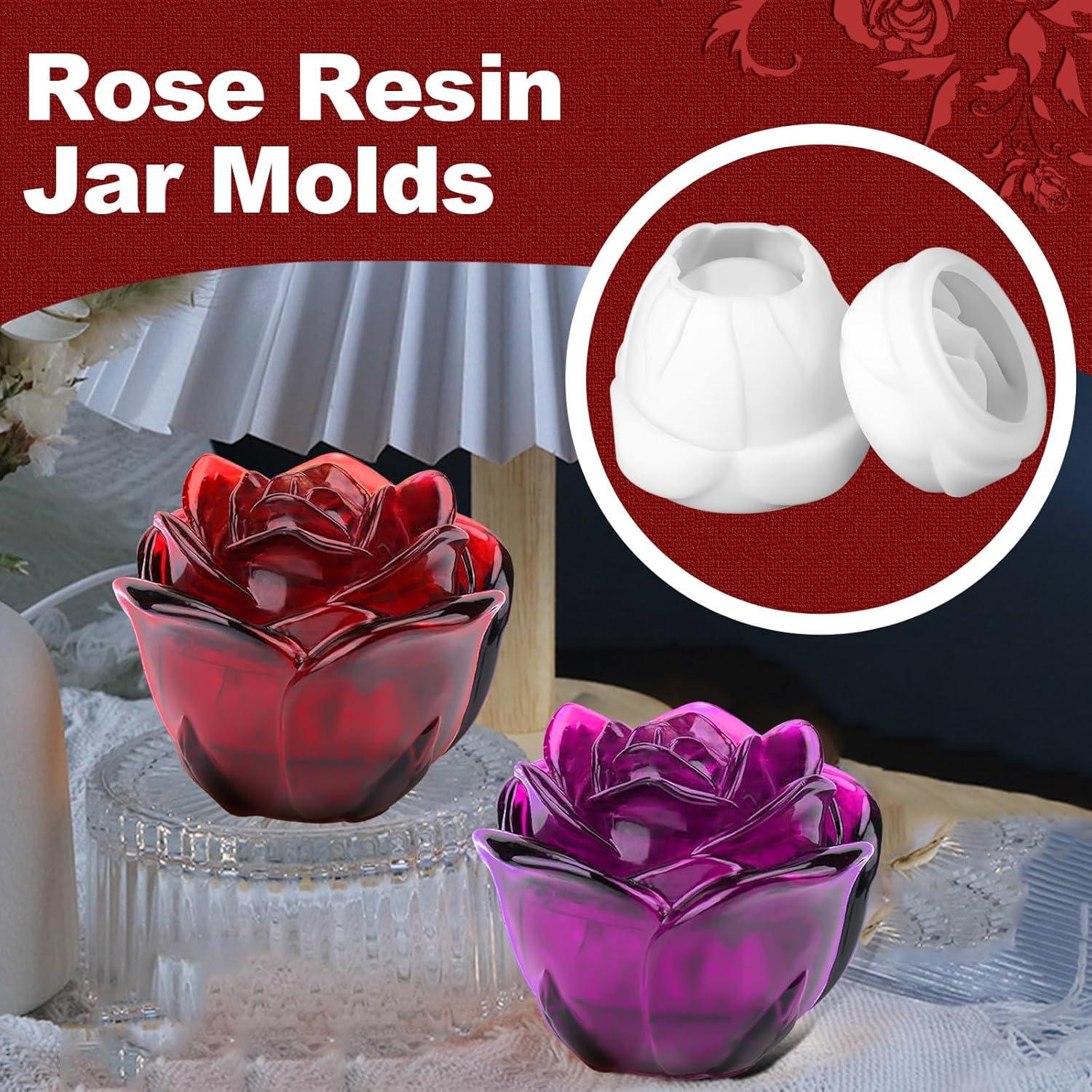 Molde de Tarro de Resina Rosa ZQYSING con Tapa 10.16 cm