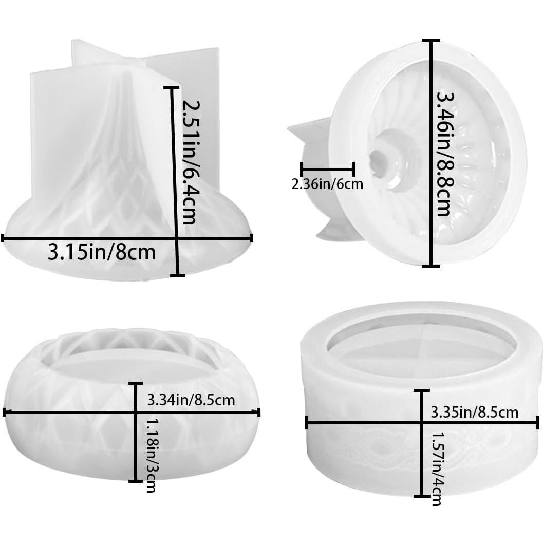 Caja de Almacenamiento de Silicona GeoGeoDIY 2 Piezas 9.36x8.49 cm