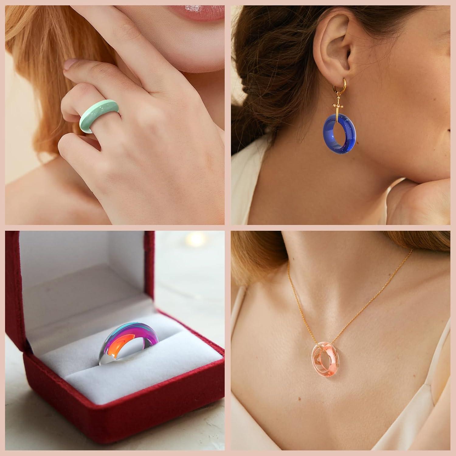 Moldes de Anillos de Silicona GAQWOK 14 Piezas 7 Tamaños