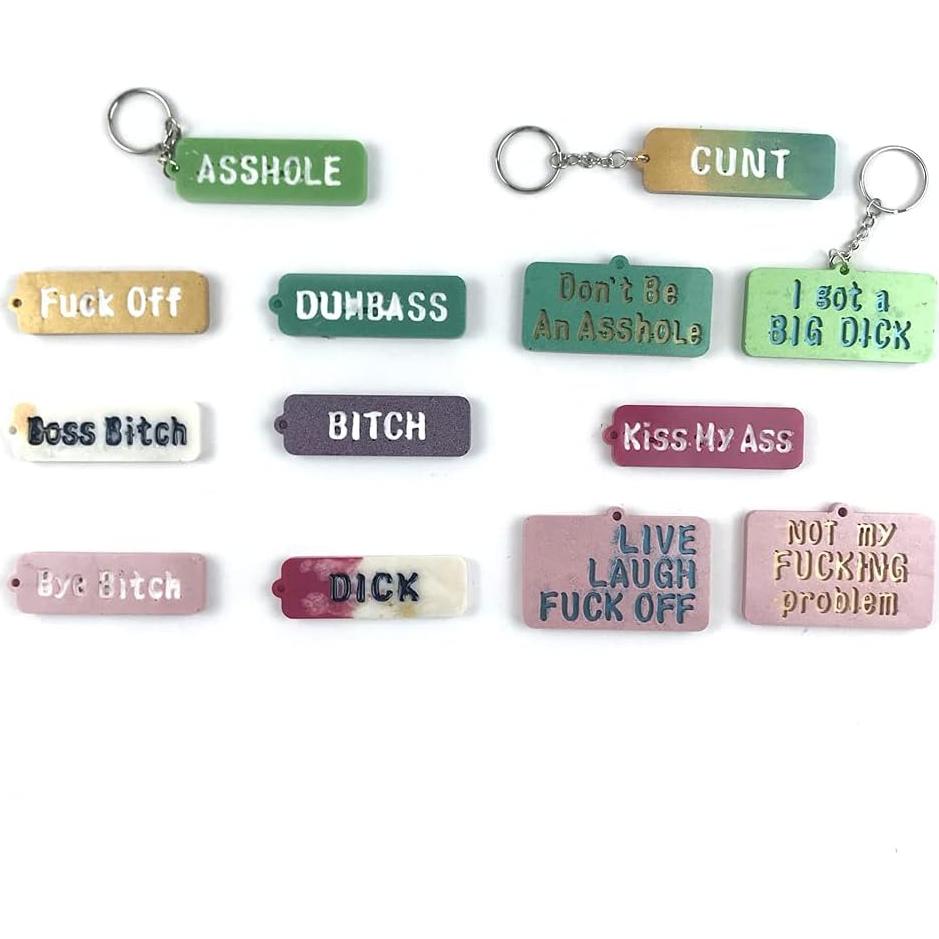 Moldes de Silicona para Llaveros de Palabras Groseras - 2 Pcs Boolavard