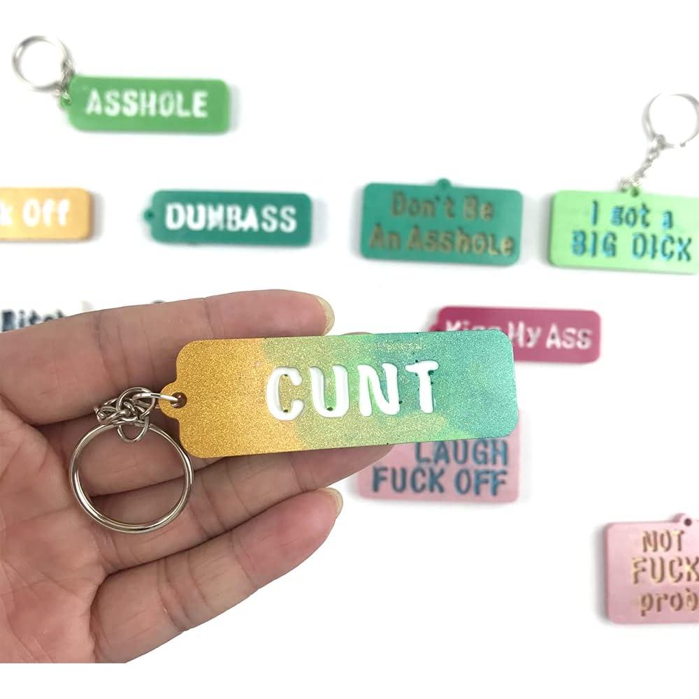 Moldes de Silicona para Llaveros de Palabras Groseras - 2 Pcs Boolavard