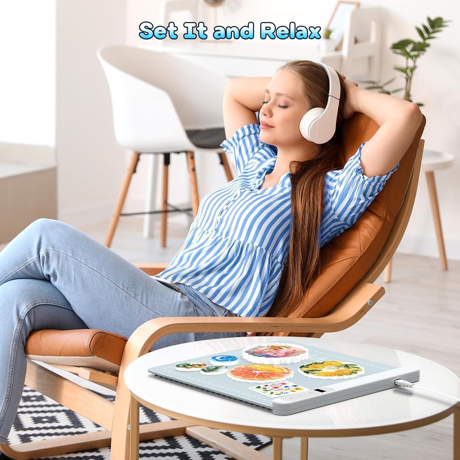 Kit de Resina Epóxica Alldeer 16 OZ con Almohadilla Calefactora