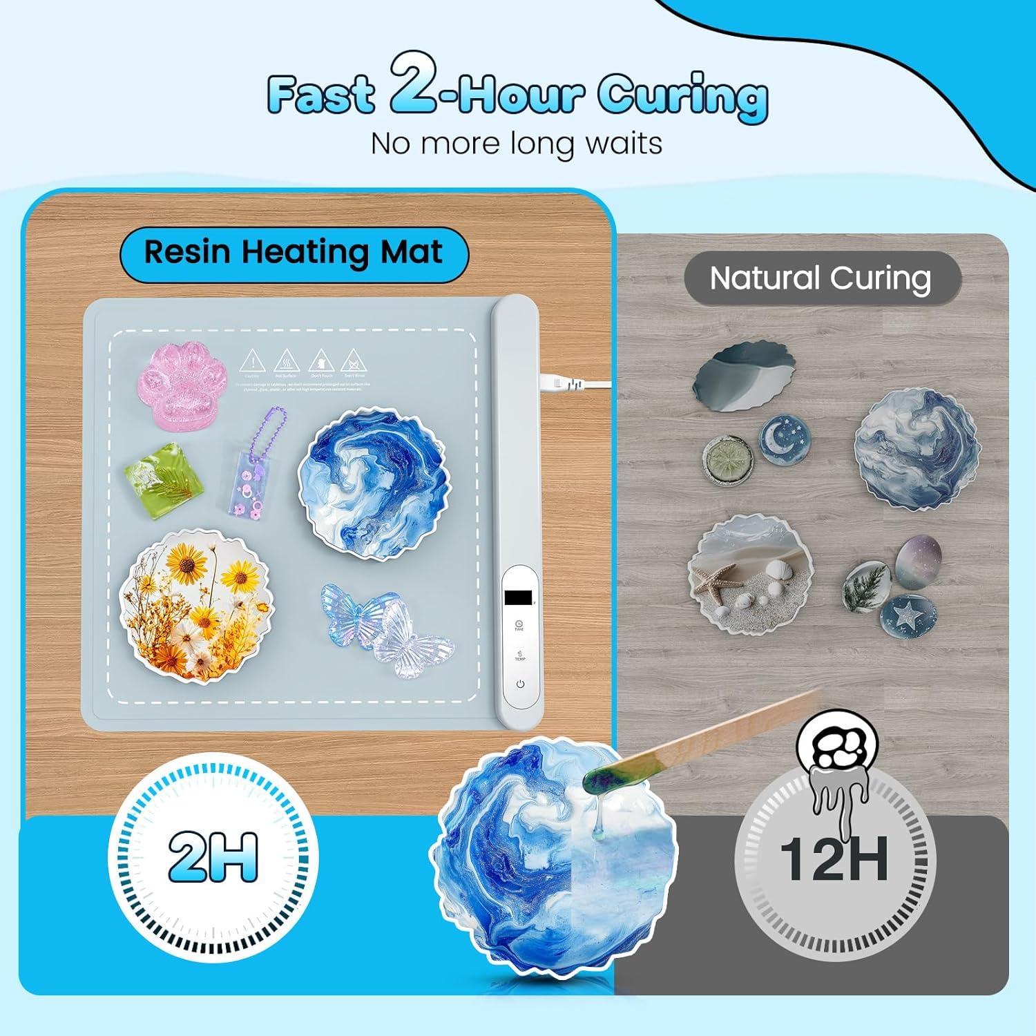 Kit de Resina Epóxica Alldeer 16 OZ con Almohadilla Calefactora