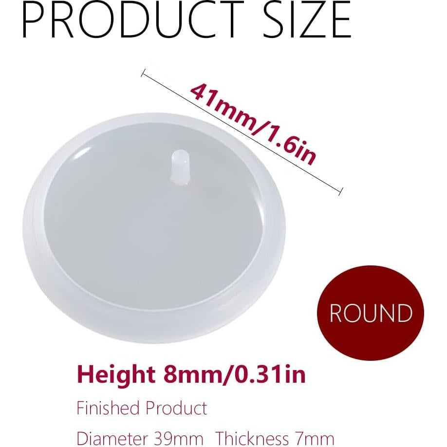 20 Moldes de Silicona para Joyería Redondos TuNan 41mm