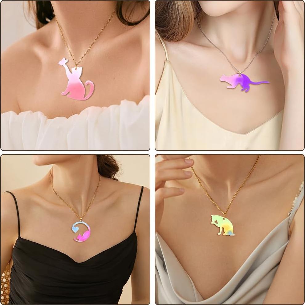 Moldes de Aretes de Resina FineInno 3 Pcs Silicona Gato