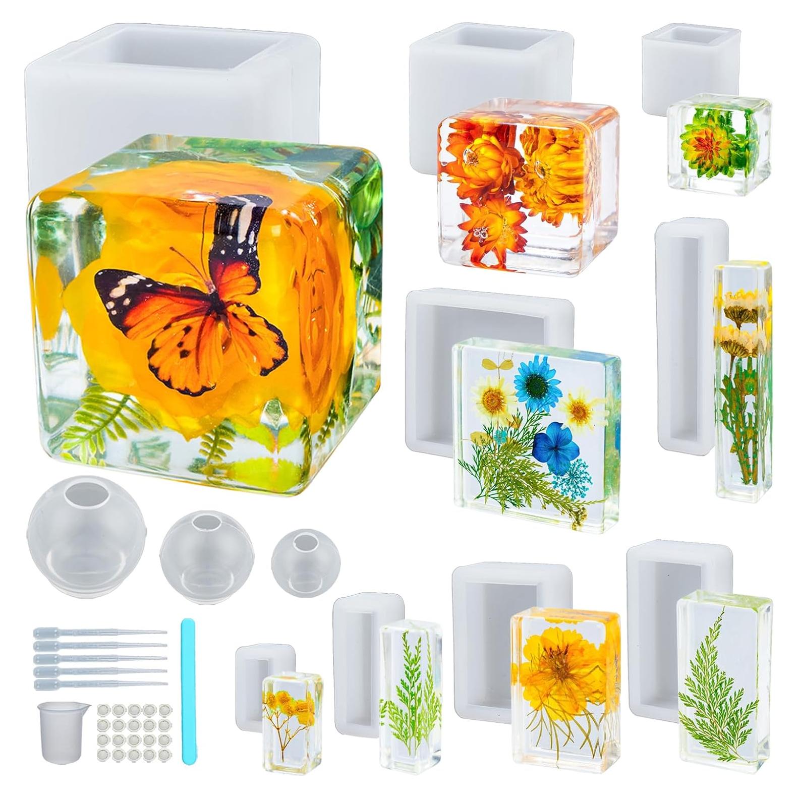 Molde de Resina Epóxica Dacies 12 PCS 10.16 cm Cubo Esférico