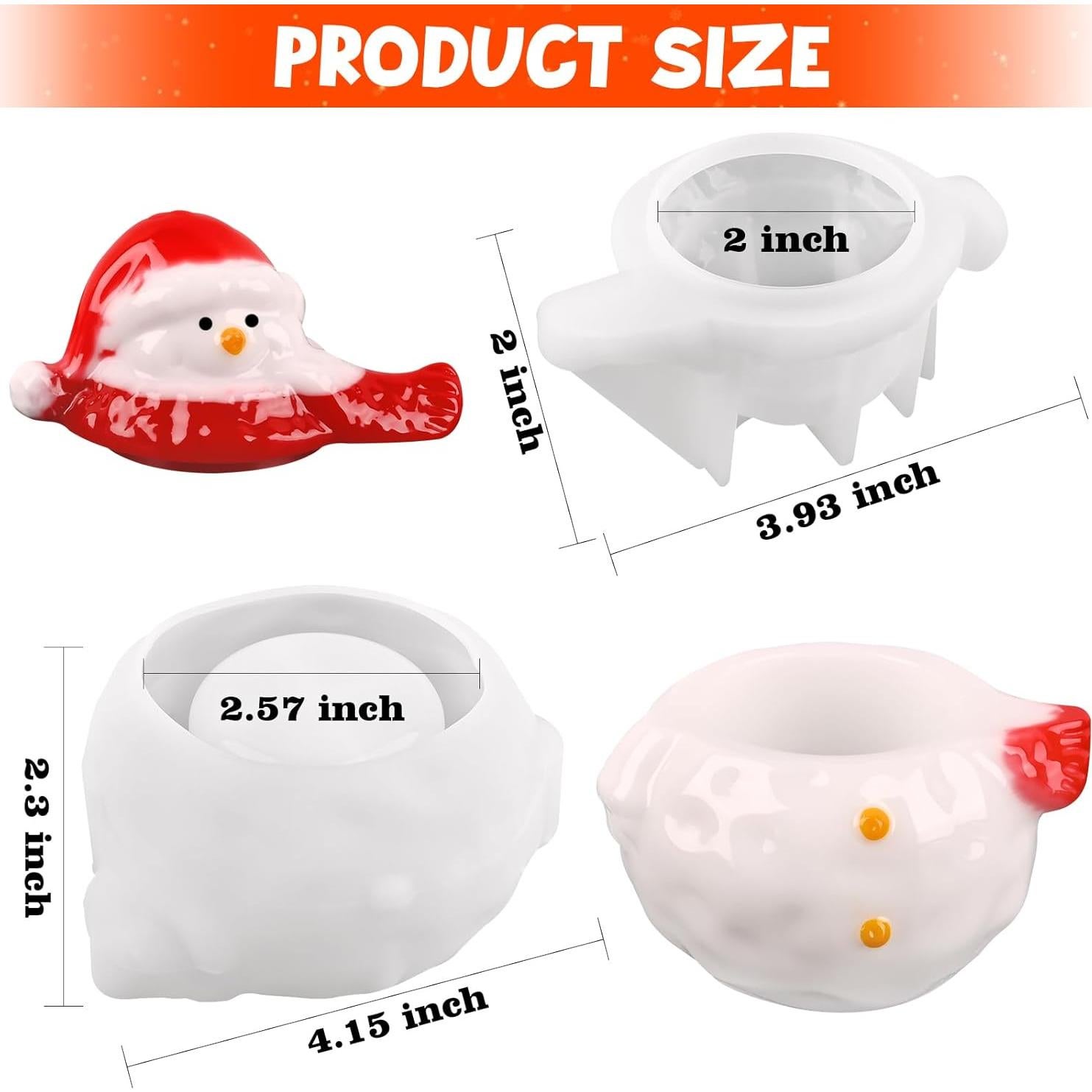 Molde de Silicona Actvty Muñeco de Nieve para Resina 10.5cm