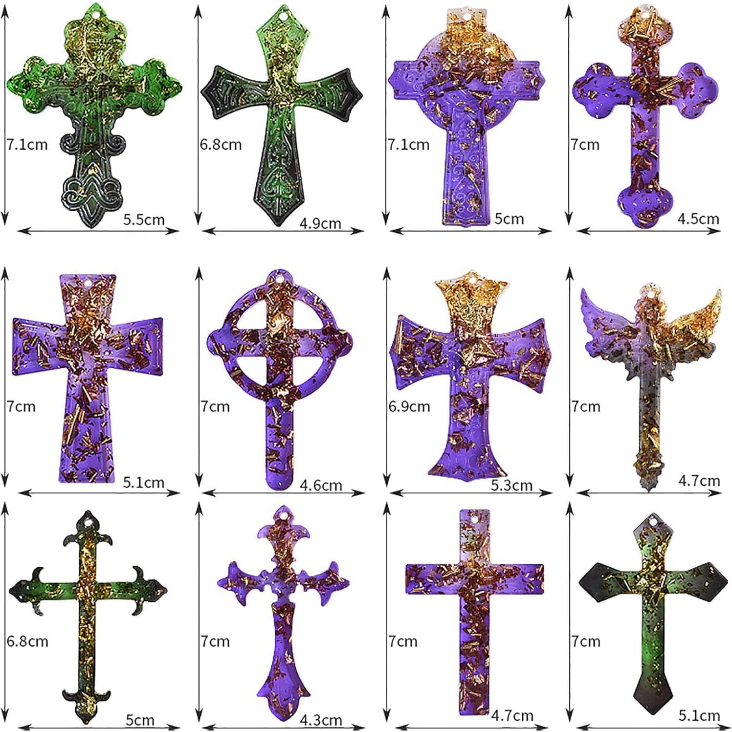 Molde de Silicona para Collar de Cruz Qinlunuho 12 Estilos