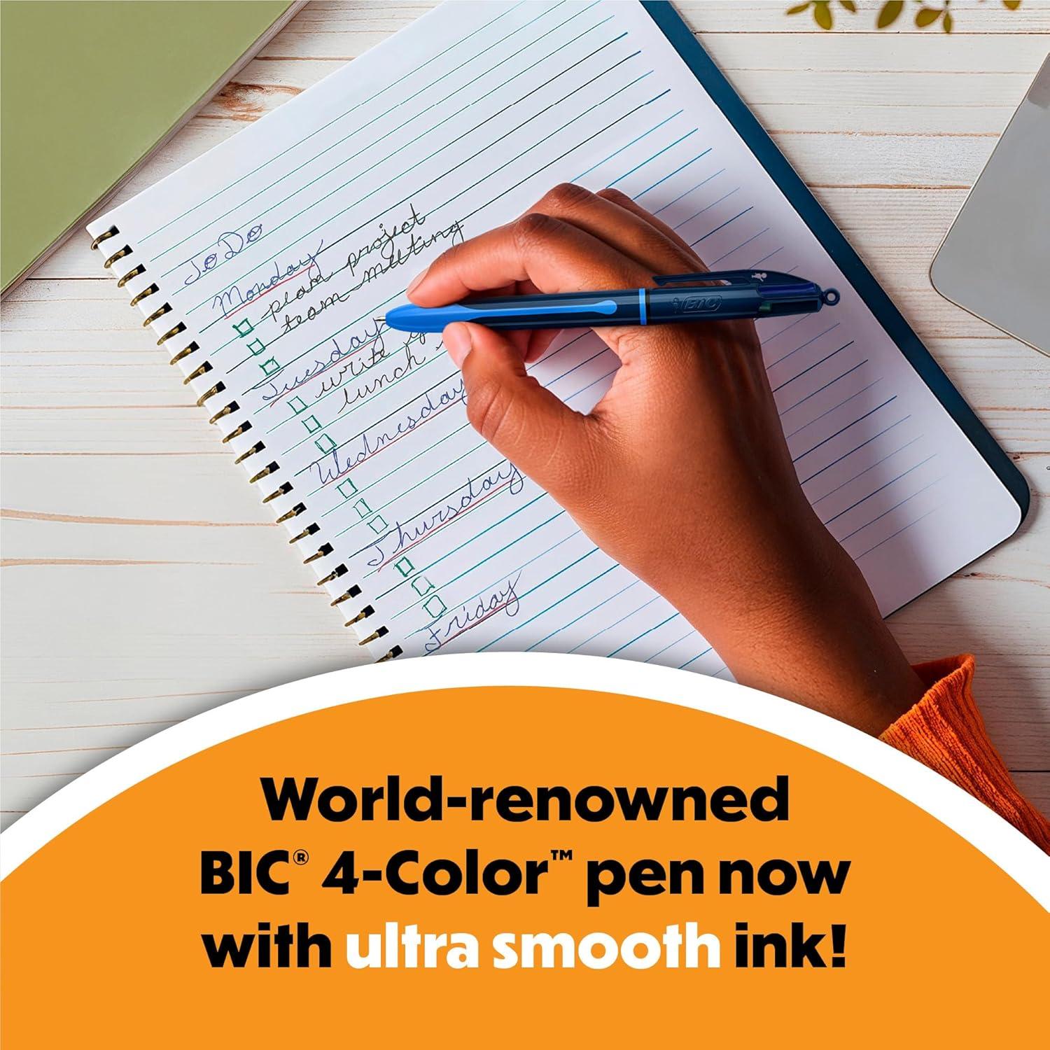 Bolígrafo Retráctil BIC 4 Color Suave - 12 Unidades Multicolor