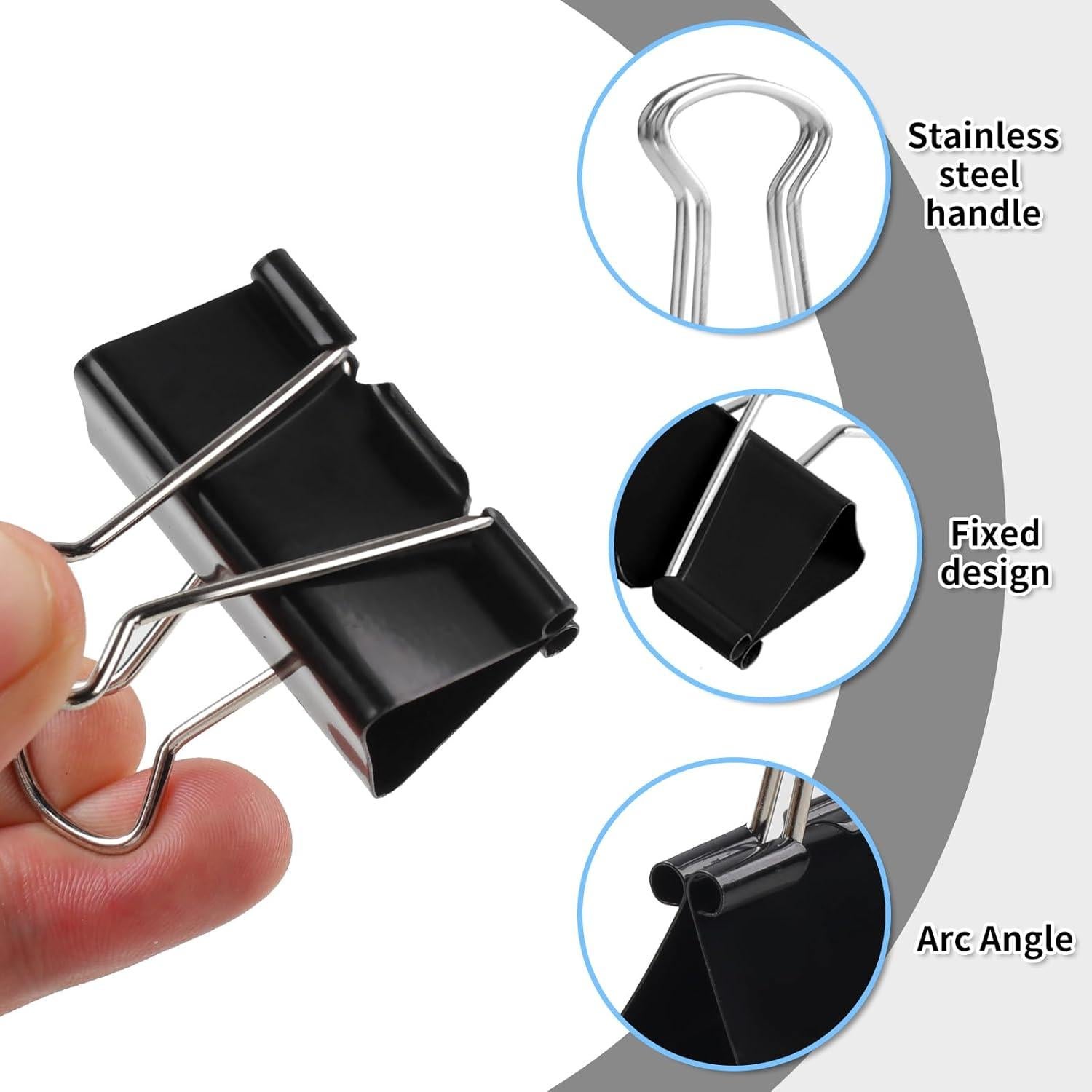 125 Clips de Carpeta de Colores Joyberg - 6 Tamaños Variados