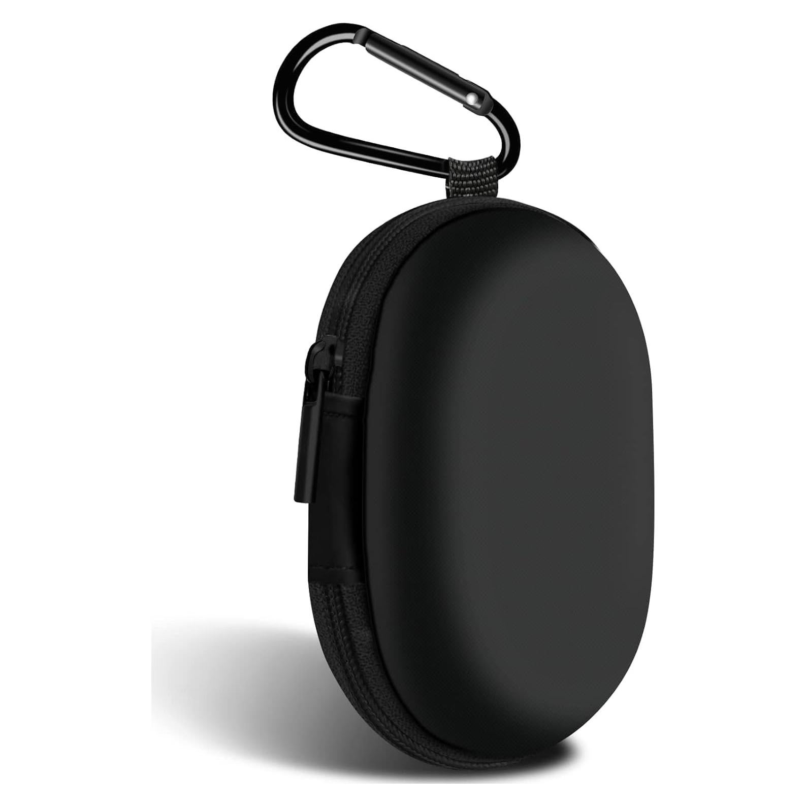 Funda Ovalada para Auriculares Woyinger con Mosquetón - Negro