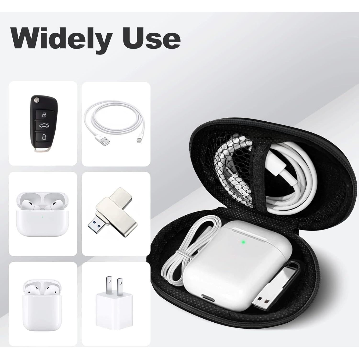 Funda Ovalada para Auriculares Woyinger con Mosquetón - Negro