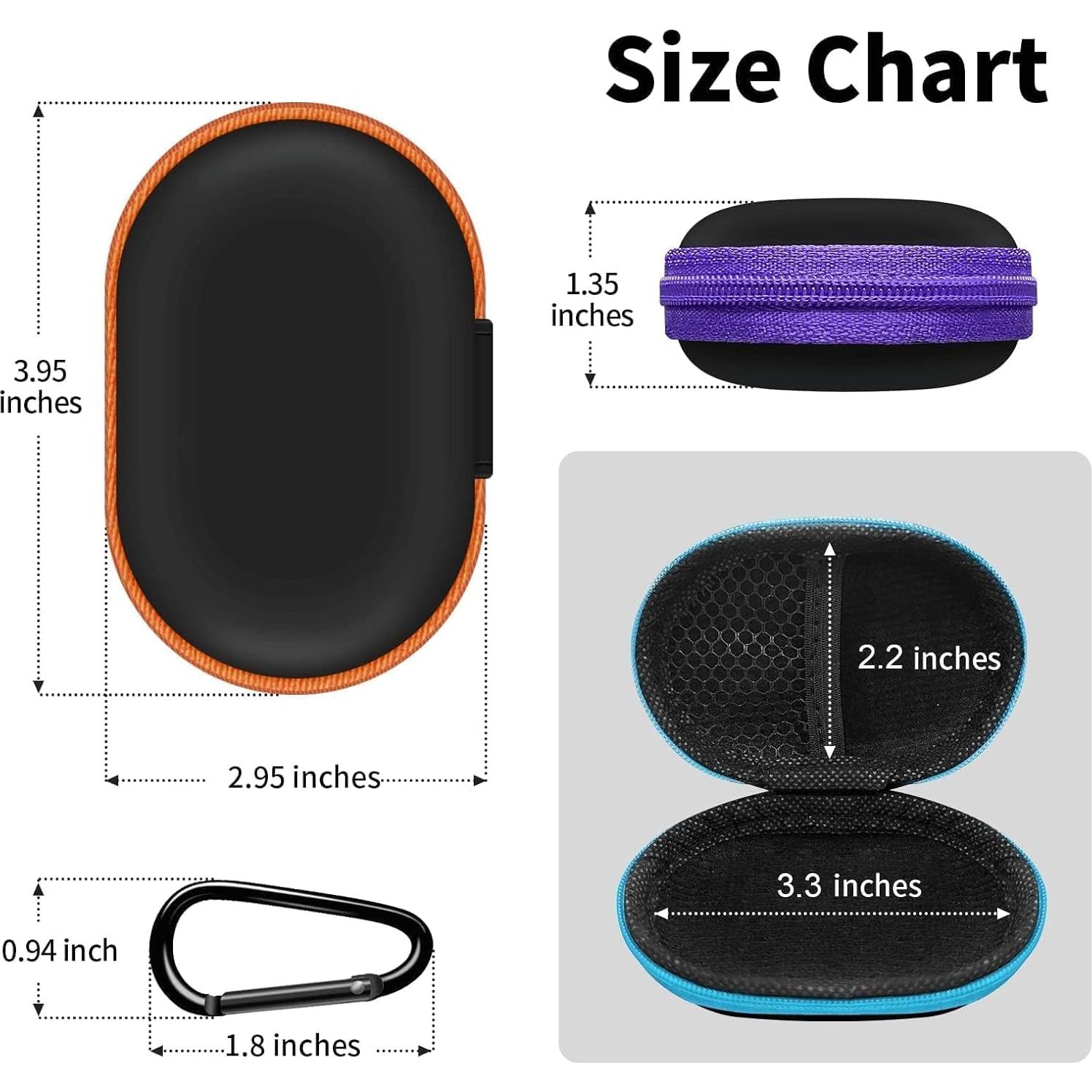 Funda Ovalada para Auriculares Woyinger con Mosquetón - Negro