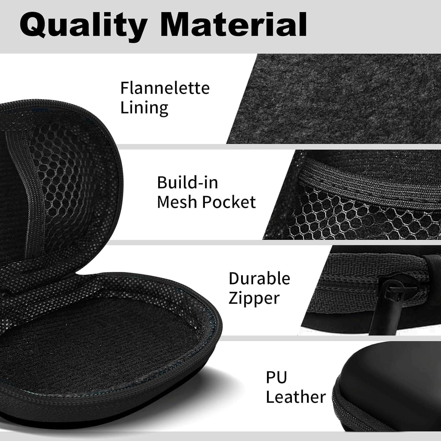 Funda Ovalada para Auriculares Woyinger con Mosquetón - Negro