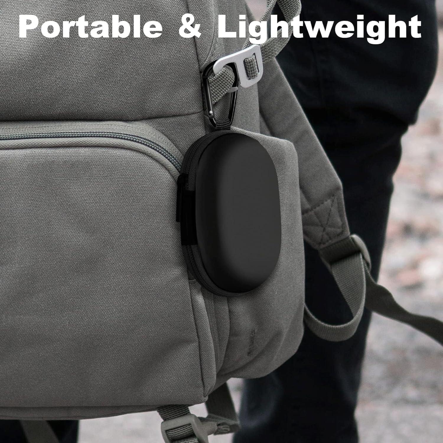 Funda Ovalada para Auriculares Woyinger con Mosquetón - Negro