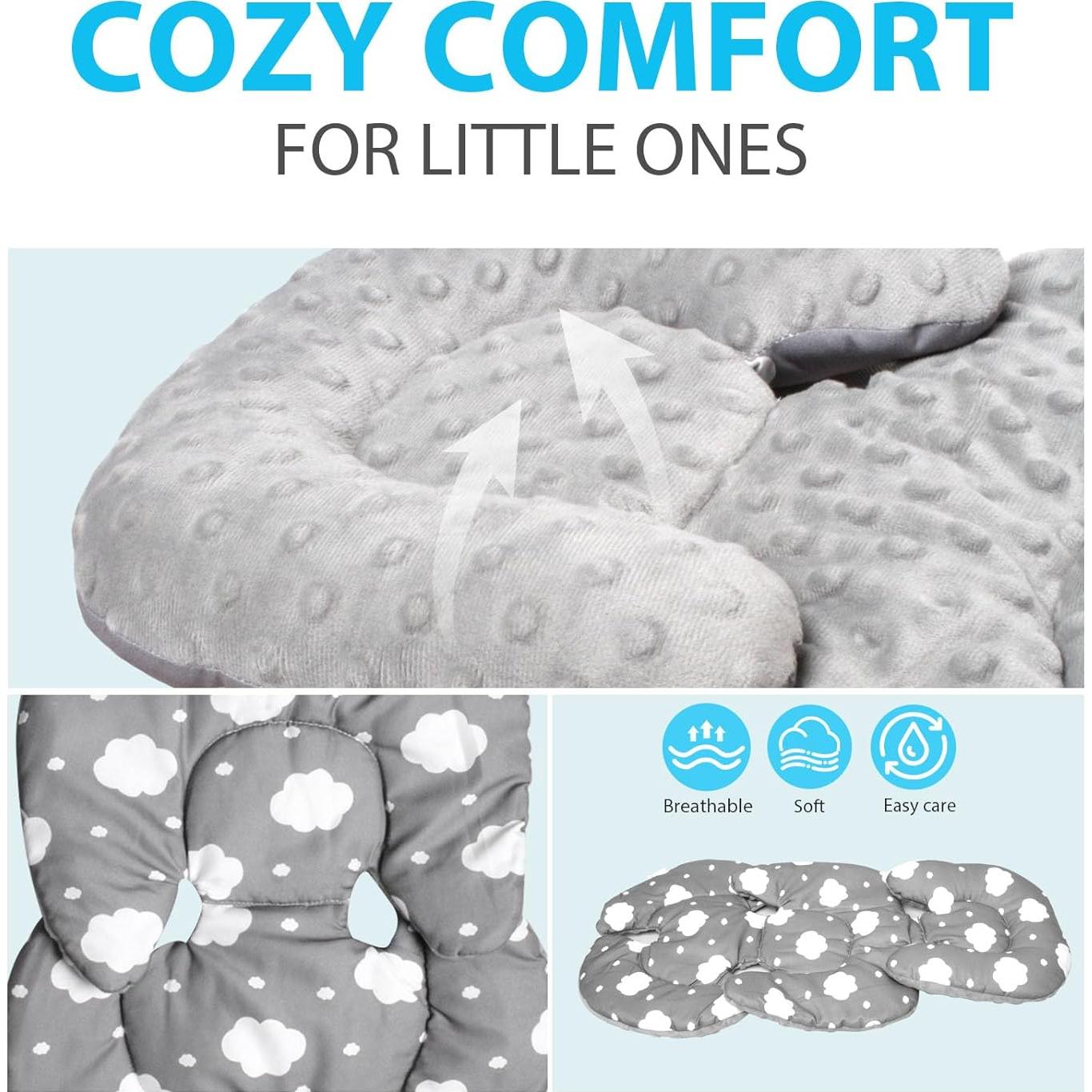 Inserto para Asiento de Auto Bebé Boryokun Gris 2-en-1 Reversible