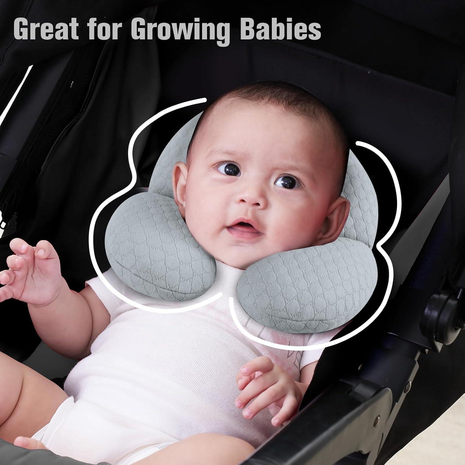 Almohada de Viaje para Bebés KAKIBLIN Gris Soporte Cuello
