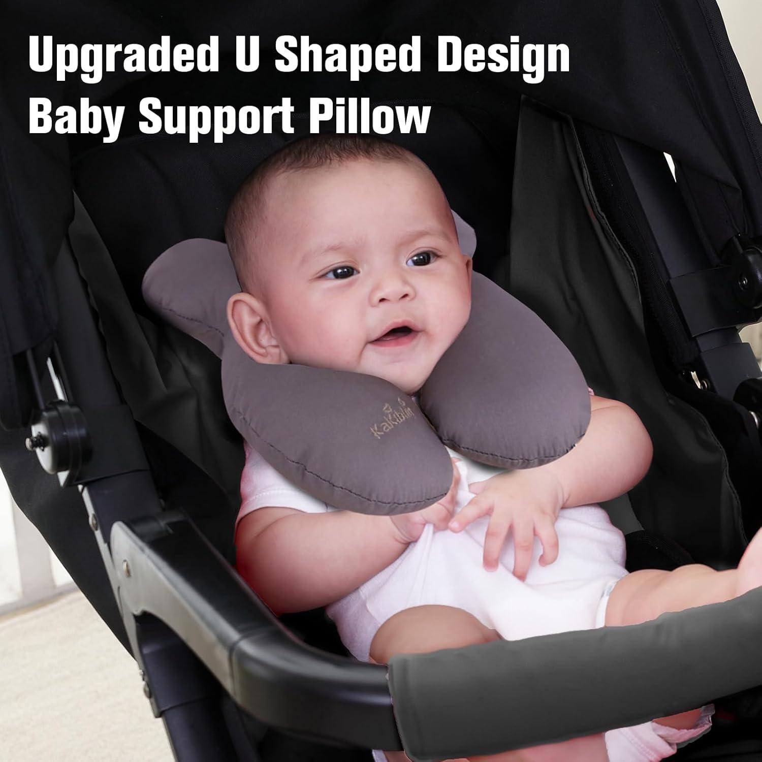 Almohada de Viaje para Bebés KAKIBLIN Gris Soporte Cuello
