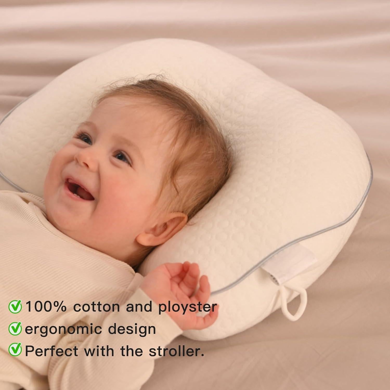 Almohada Ergonómica para Bebé Cococu - Soporte Cuello Blanco