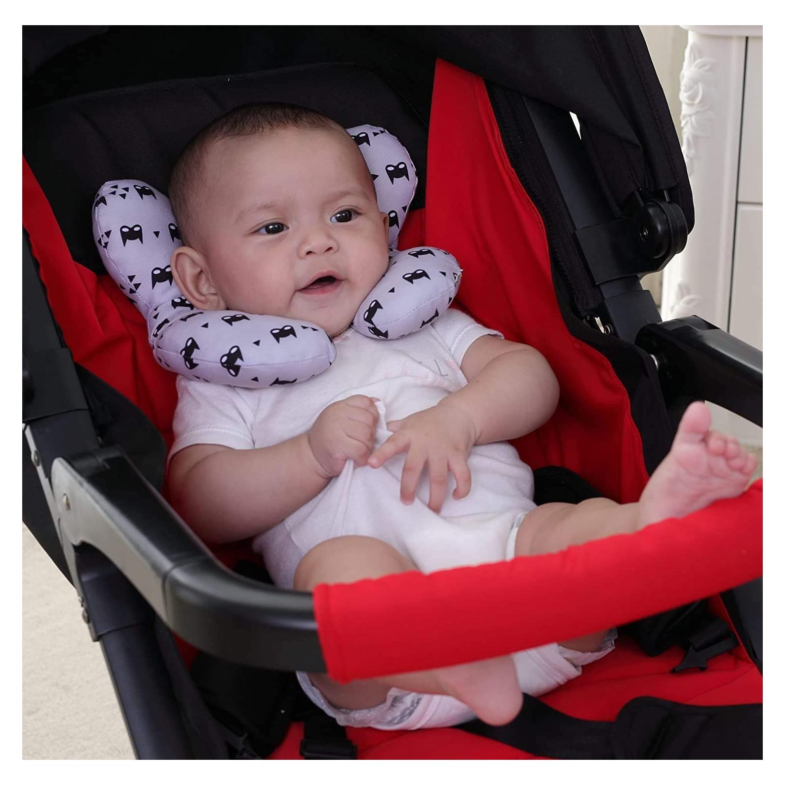 Almohada de Viaje para Bebés Gris - Soporte Cabeza y Cuello