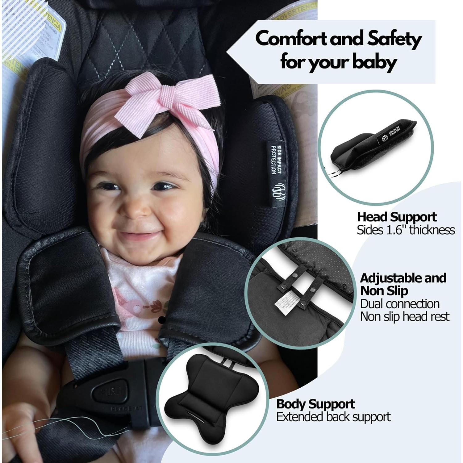 Inserto para Bebés Genérico Soporte Cabeza y Cuerpo Negro