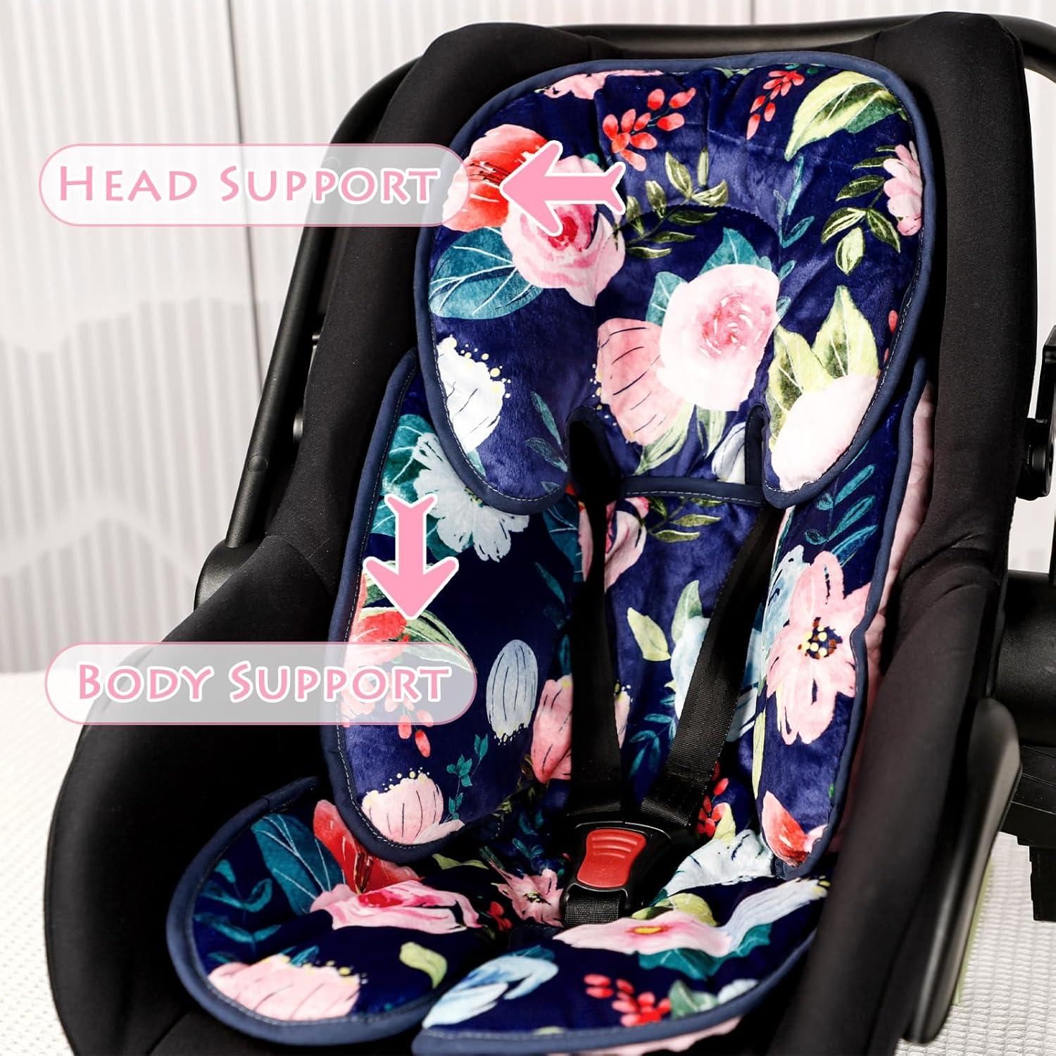 Inserto para asiento de auto bebé 2 en 1 JW0016 floral azul