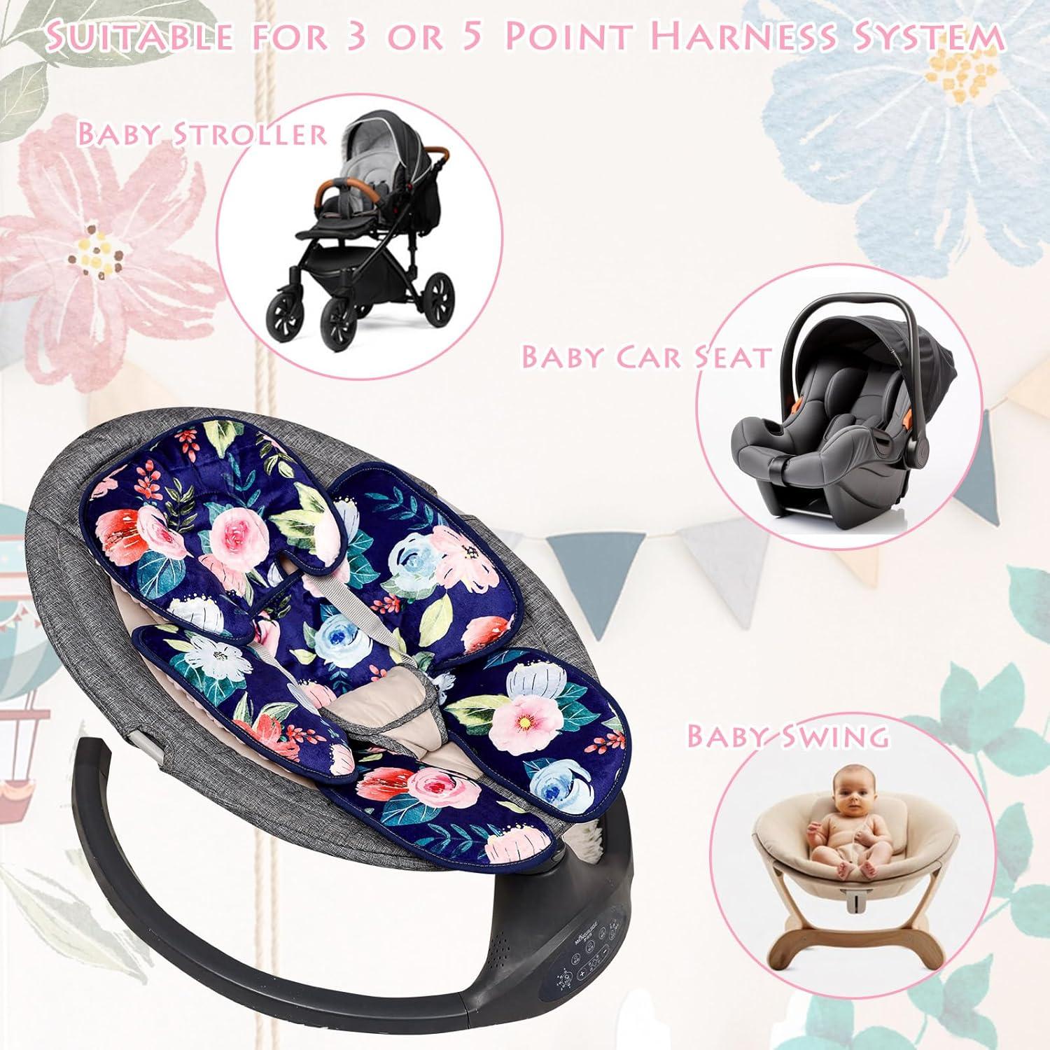 Inserto para asiento de auto bebé 2 en 1 JW0016 floral azul