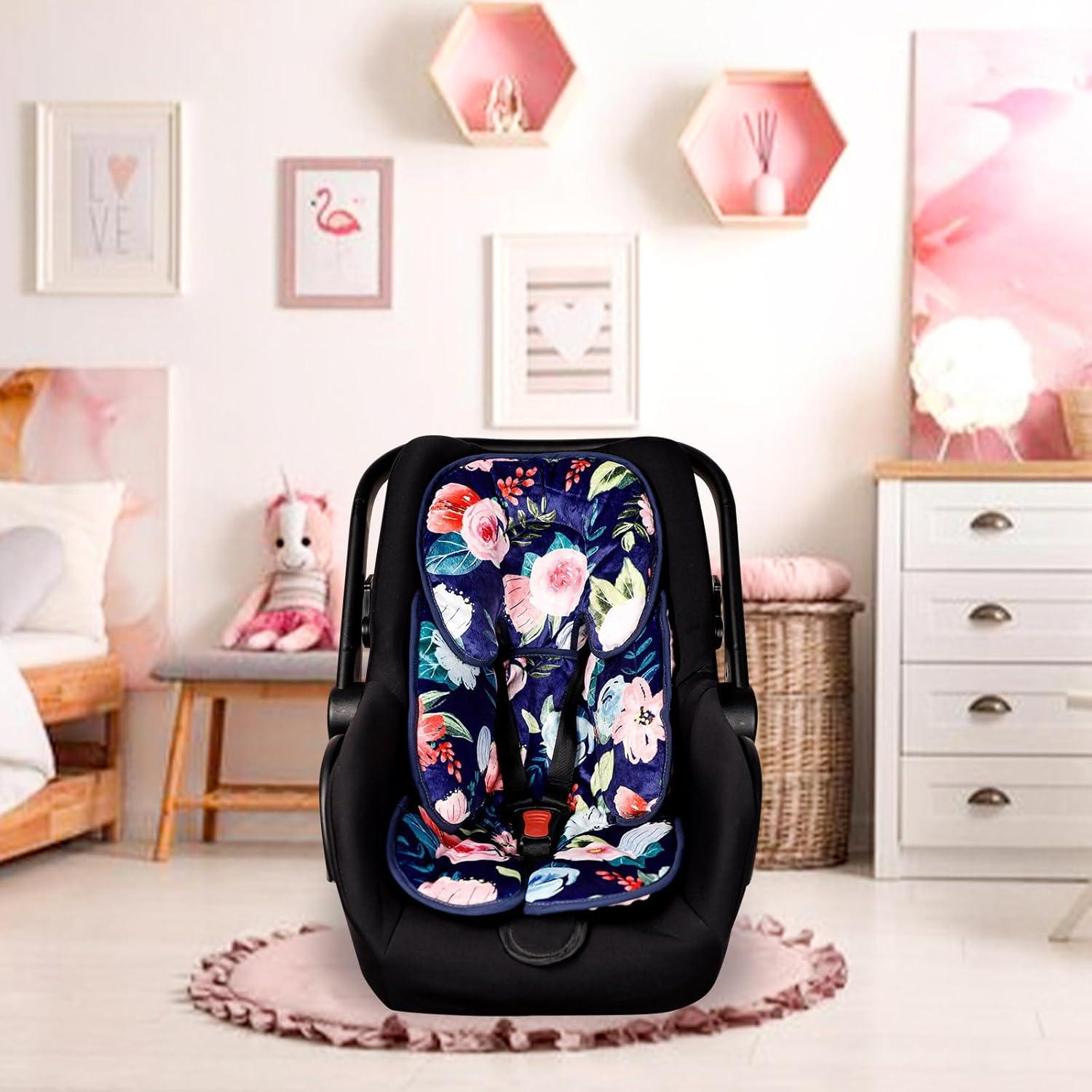 Inserto para asiento de auto bebé 2 en 1 JW0016 floral azul