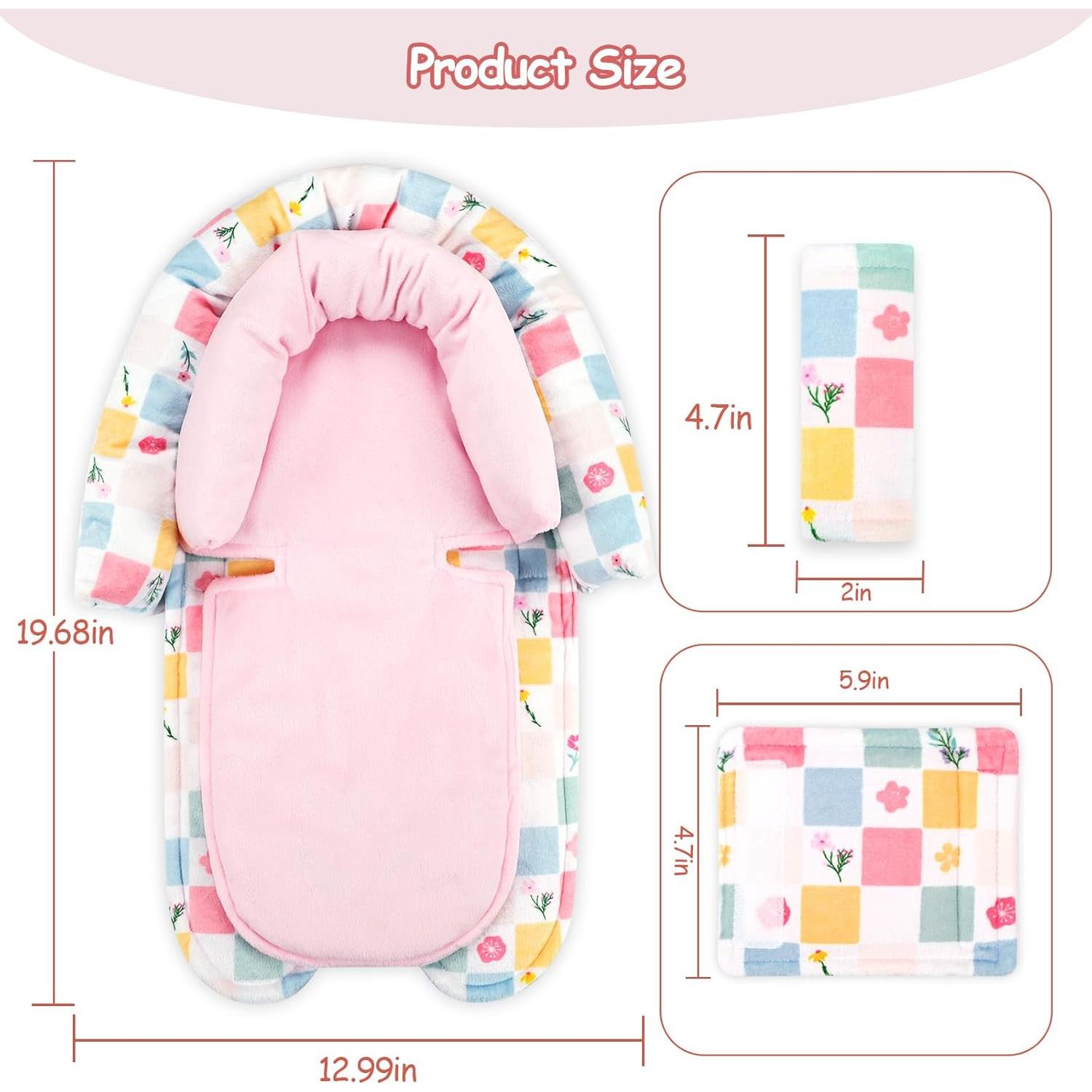 Soporte de Cabeza para Asiento de Auto Bebés SWESEN Floral 2 en 1