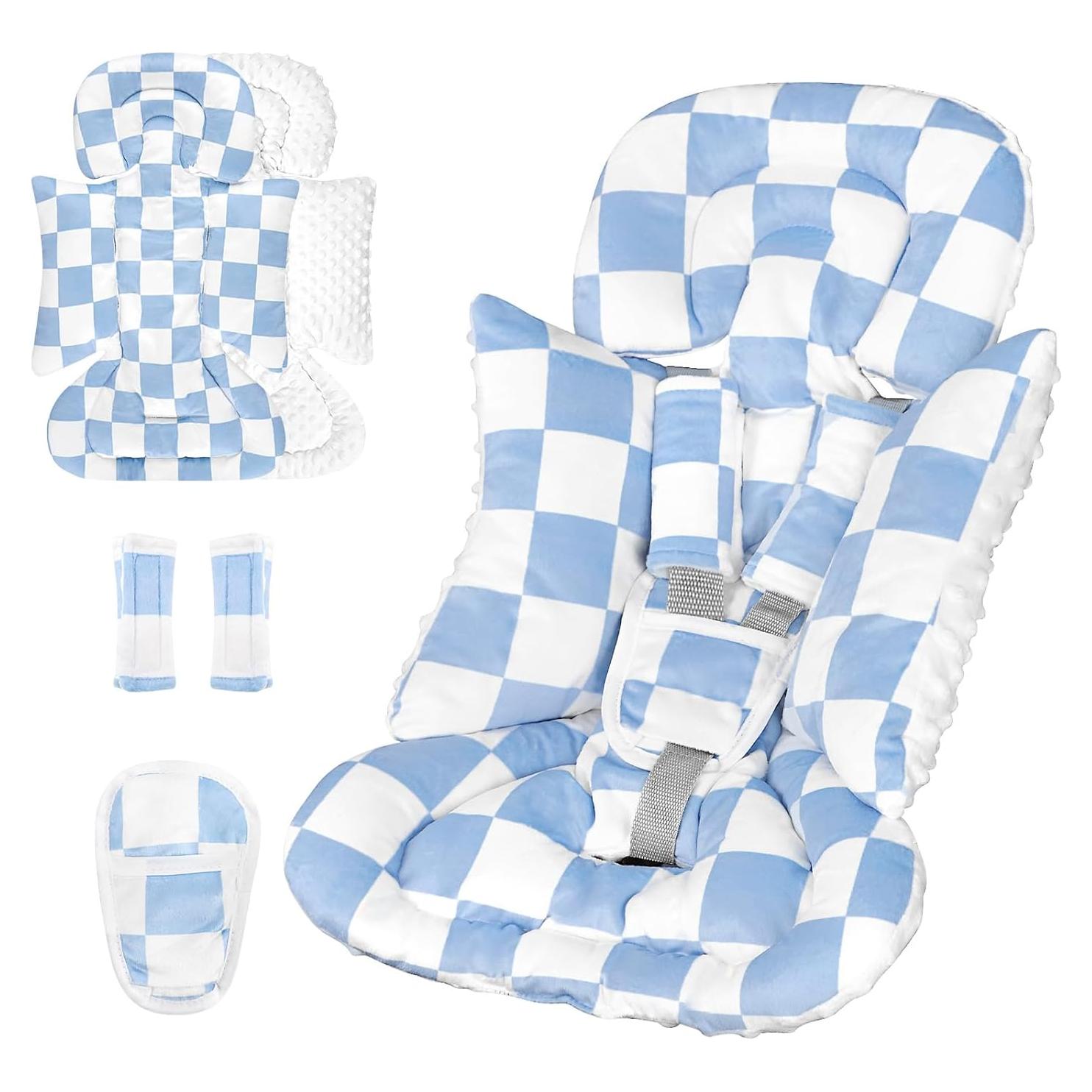 Inserto para Asiento de Auto Infantil DILIMI Cuadrícula Azul