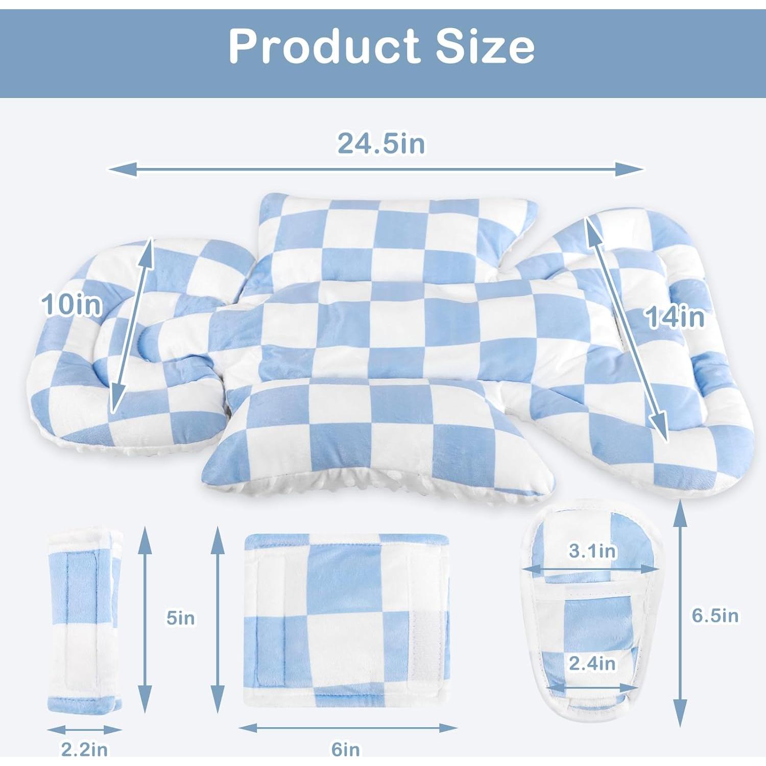 Inserto para Asiento de Auto Infantil DILIMI Cuadrícula Azul
