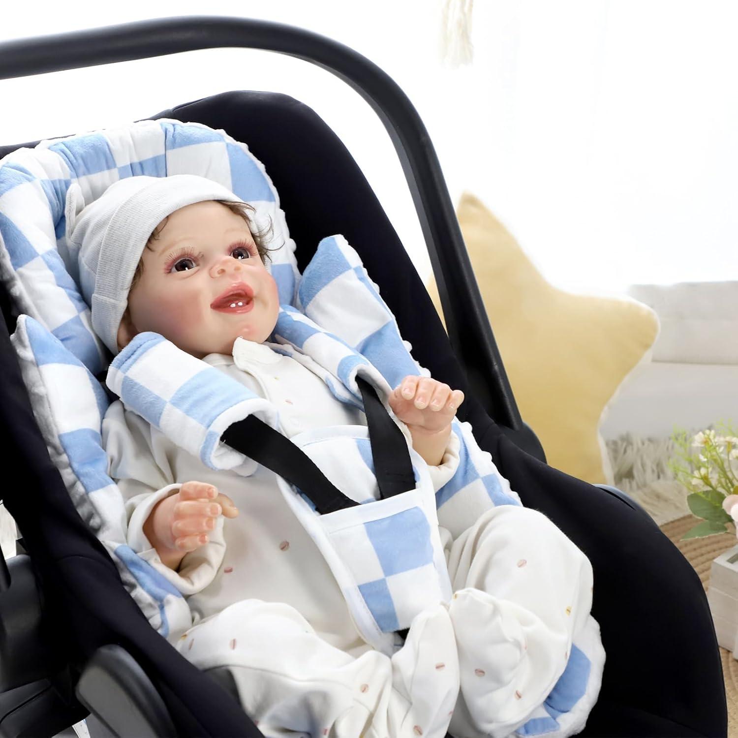 Inserto para Asiento de Auto Infantil DILIMI Cuadrícula Azul