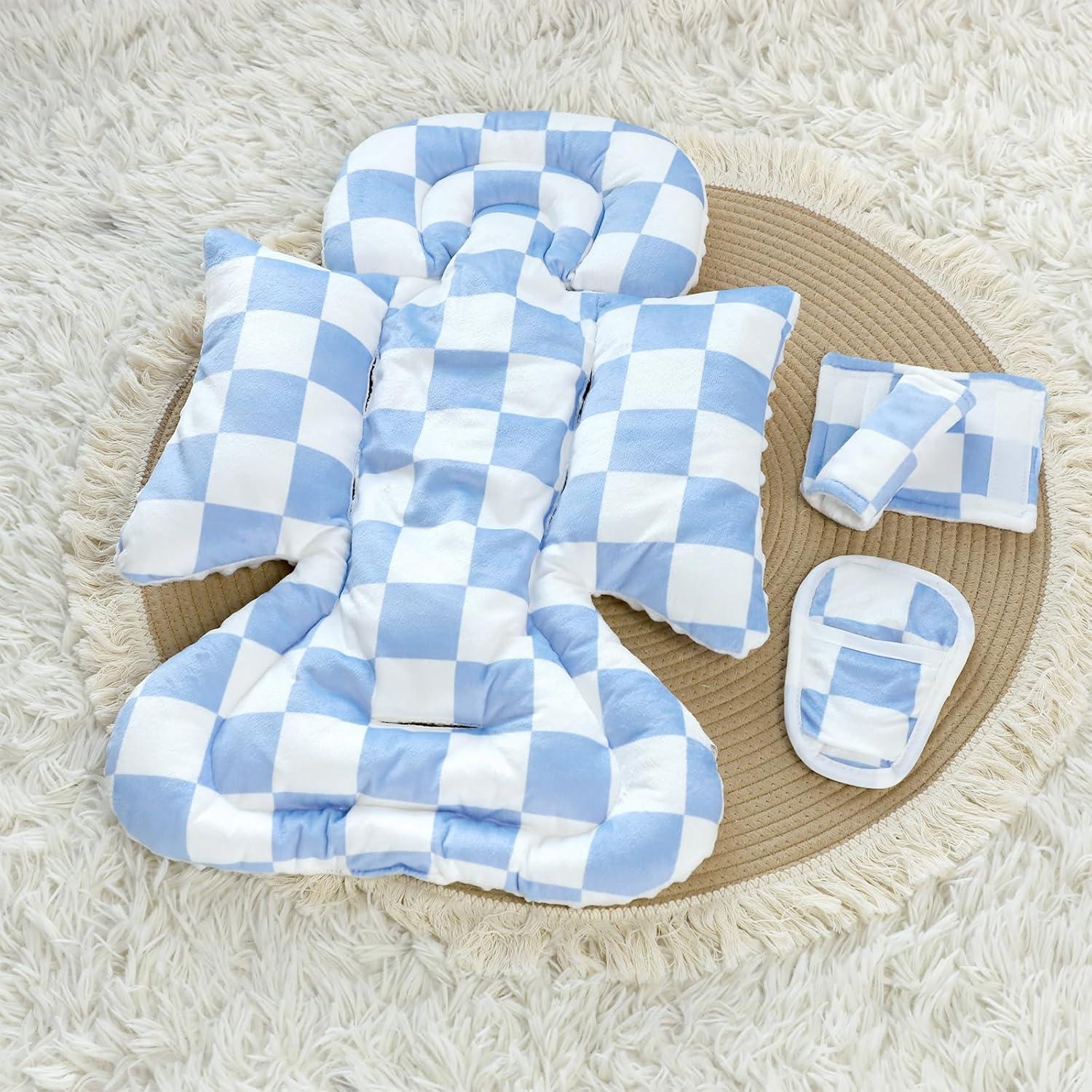 Inserto para Asiento de Auto Infantil DILIMI Cuadrícula Azul