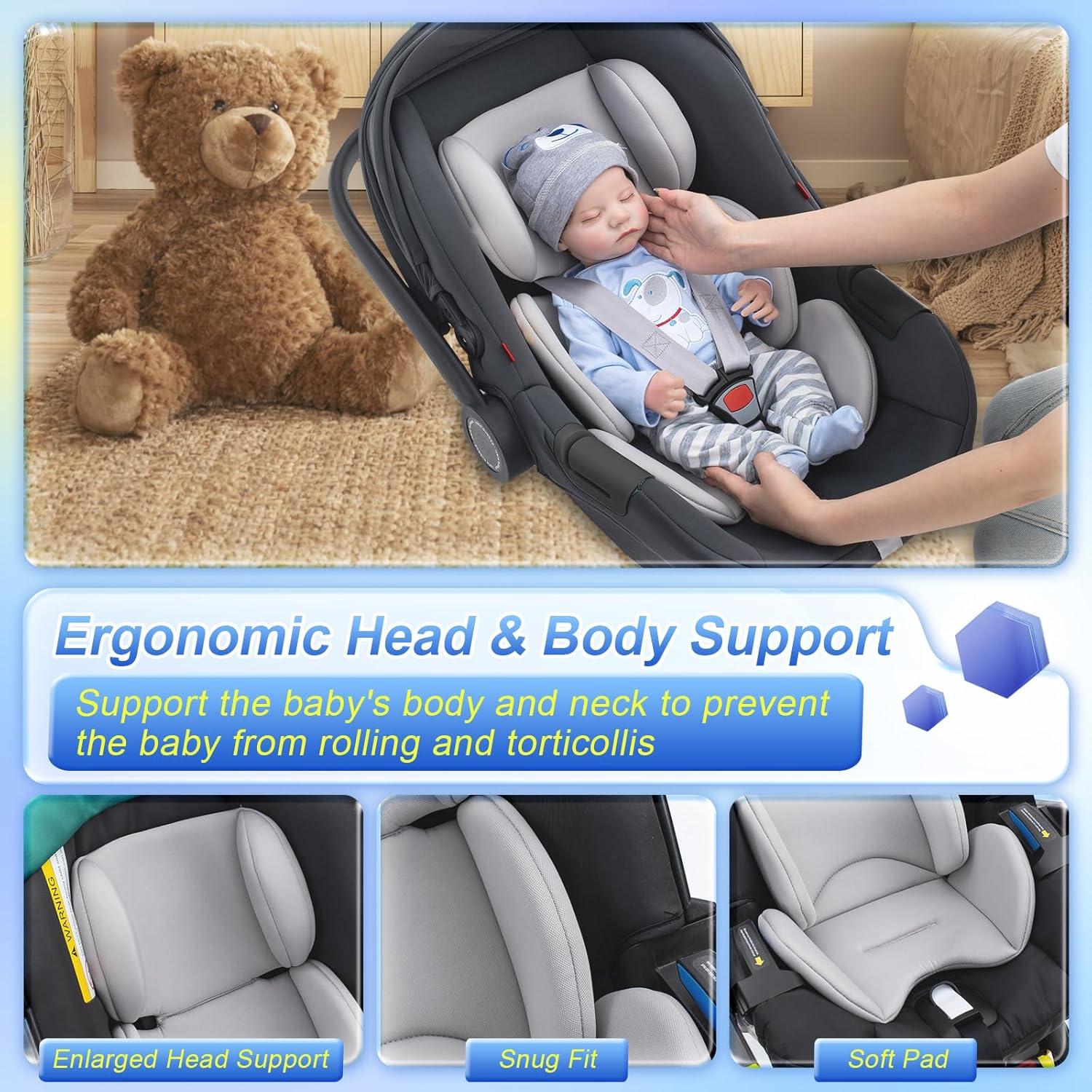 Inserto para Bebés KENKYO Gris, Soporte Acolchado Universal