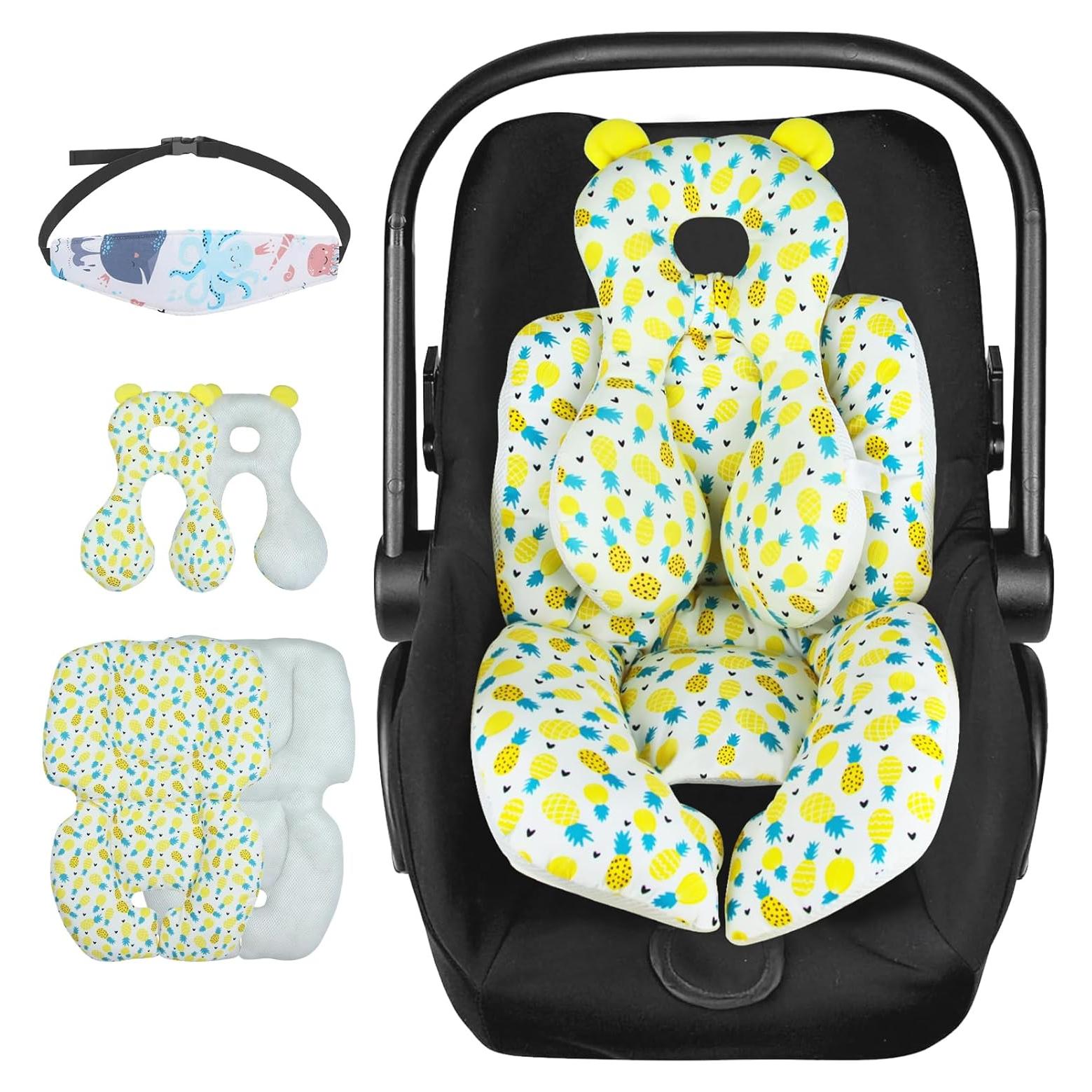 Inserto para Asiento de Auto Bebé con Soporte para Cabeza - Amarillo