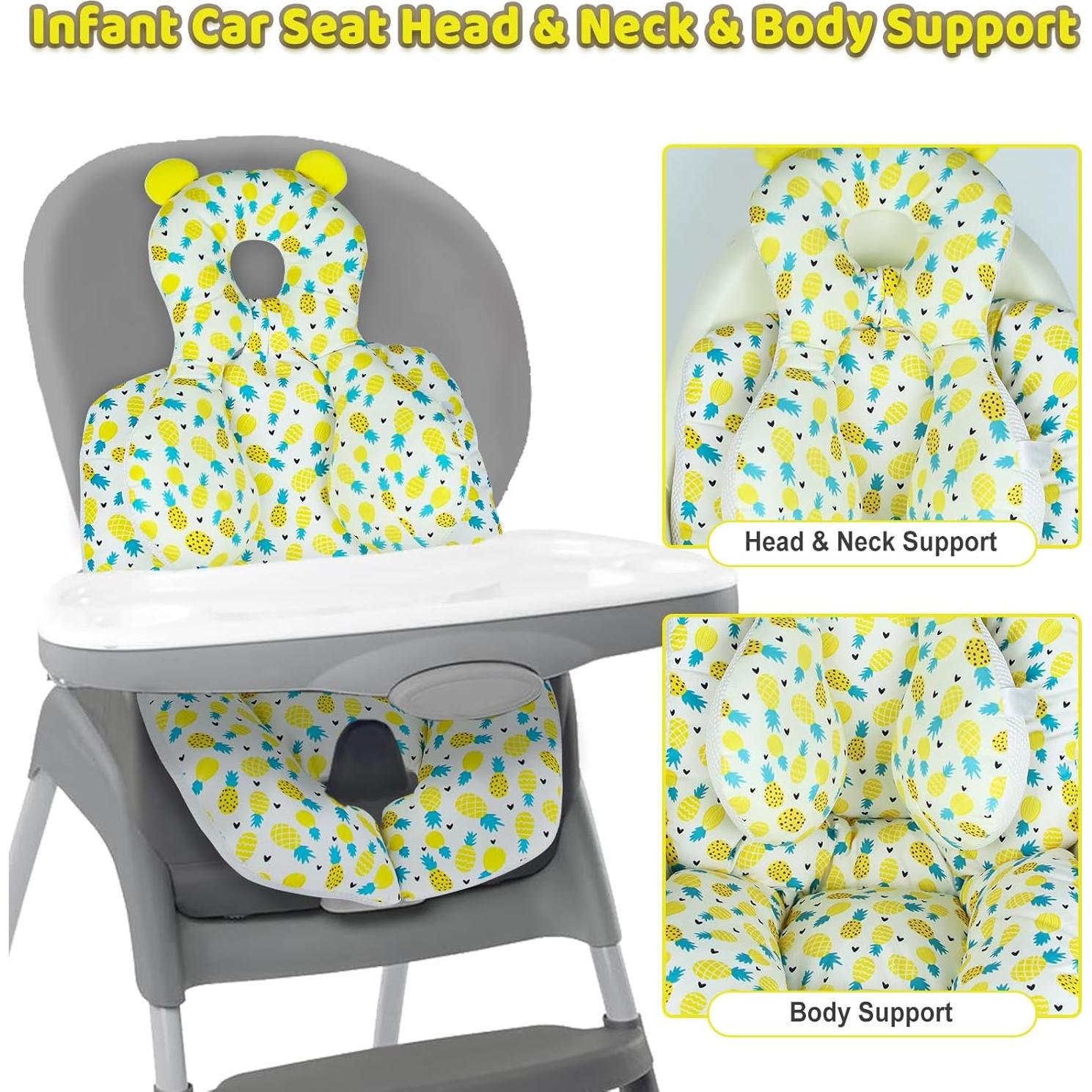 Inserto para Asiento de Auto Bebé con Soporte para Cabeza - Amarillo