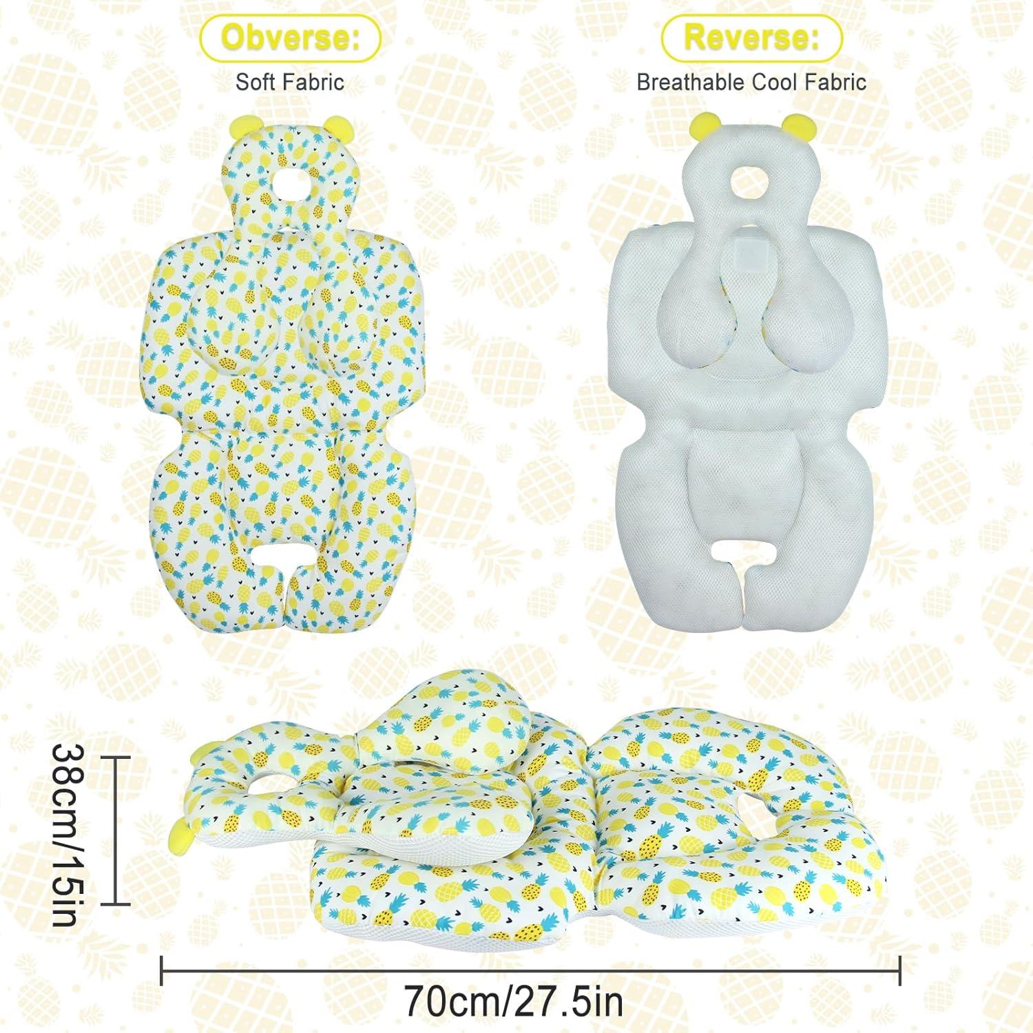 Inserto para Asiento de Auto Bebé con Soporte para Cabeza - Amarillo