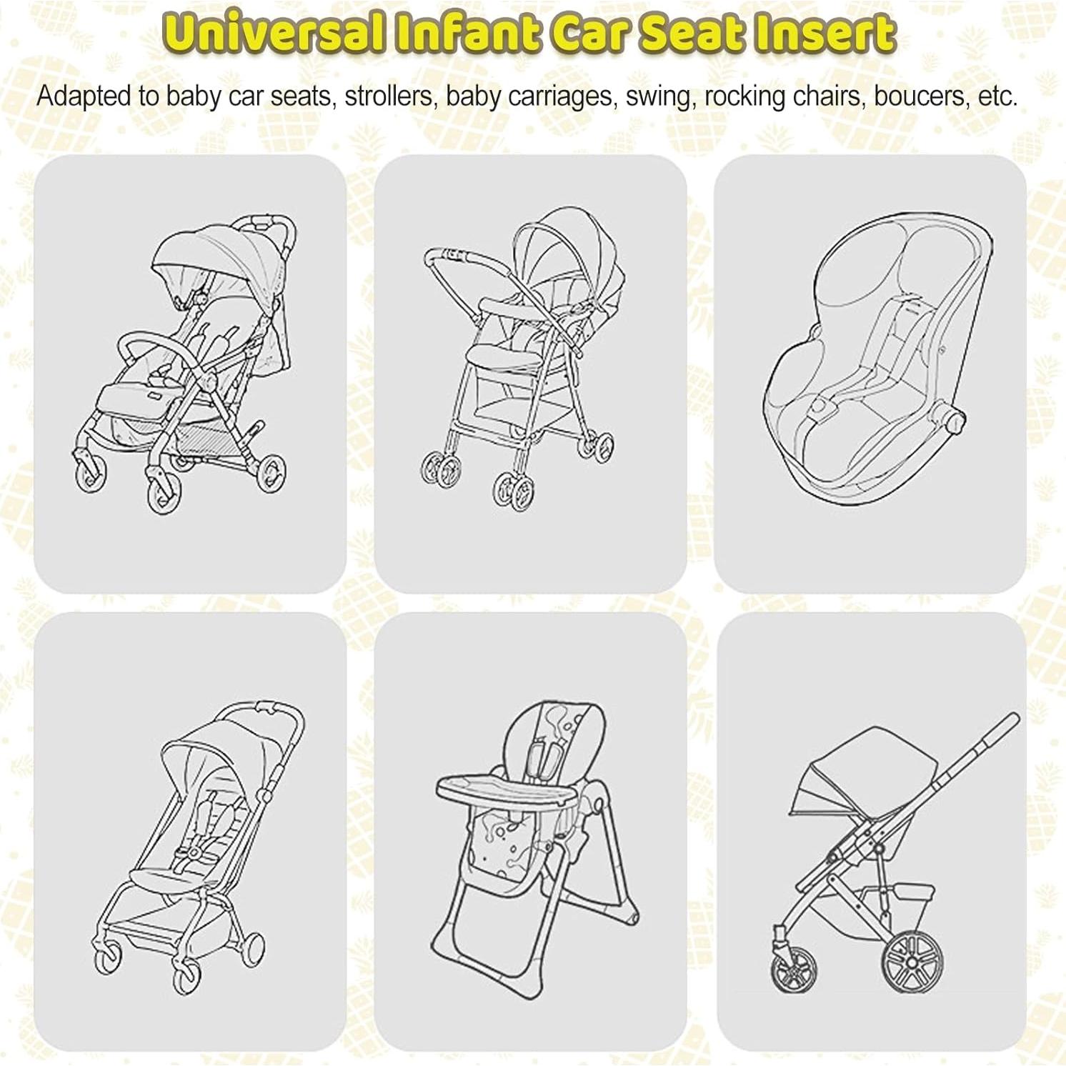 Inserto para Asiento de Auto Bebé con Soporte para Cabeza - Amarillo