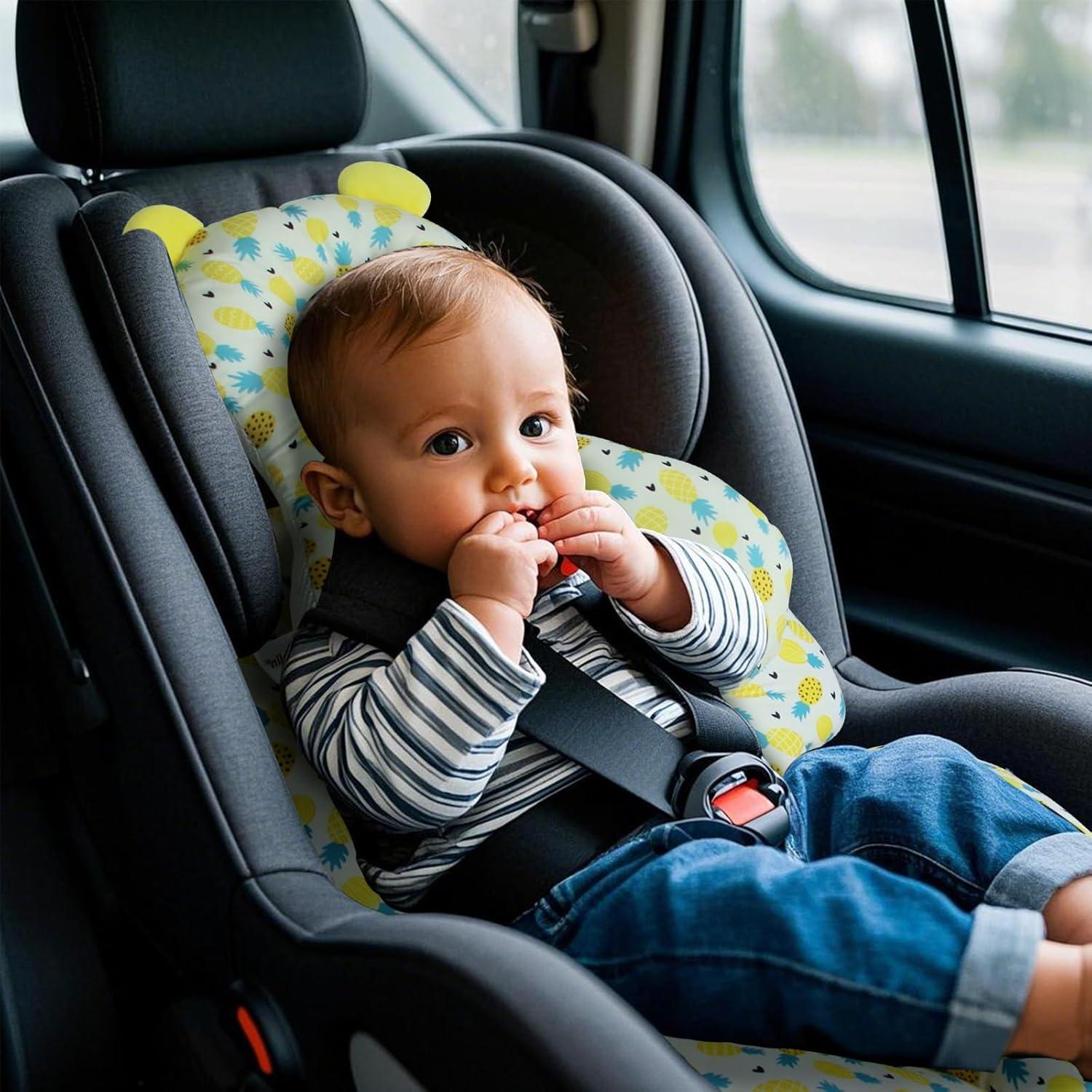 Inserto para Asiento de Auto Bebé con Soporte para Cabeza - Amarillo