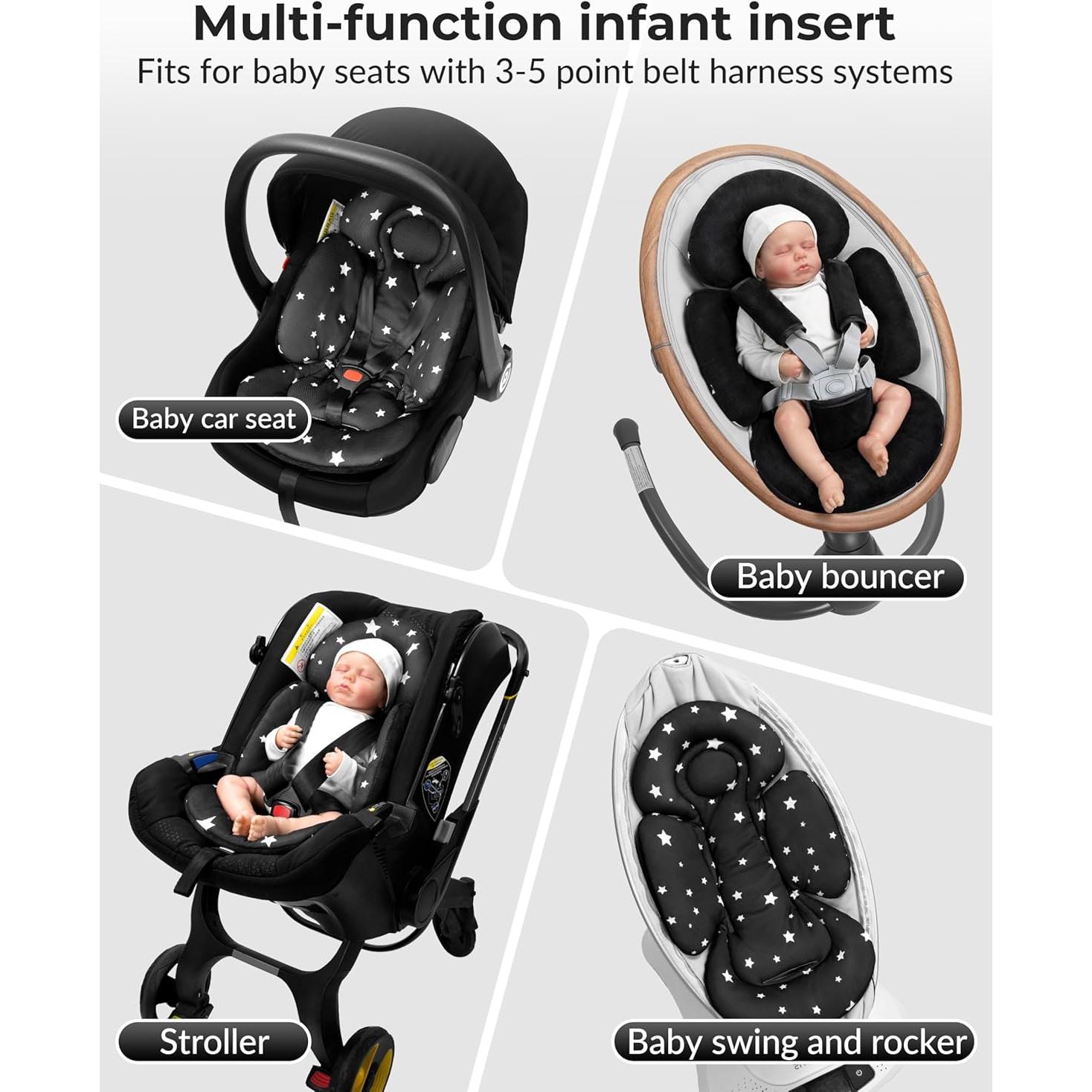 Inserto Reversible para Asiento de Auto Bebé TinlyFinly - Negro