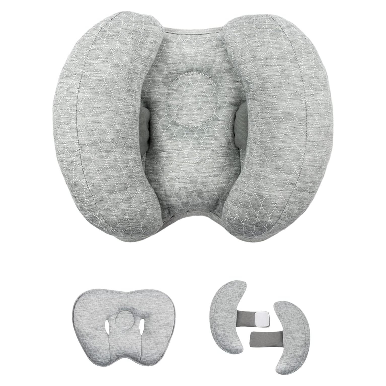 Almohada de Viaje para Bebé Yufiova Ajustable Soporte Cuello Gris