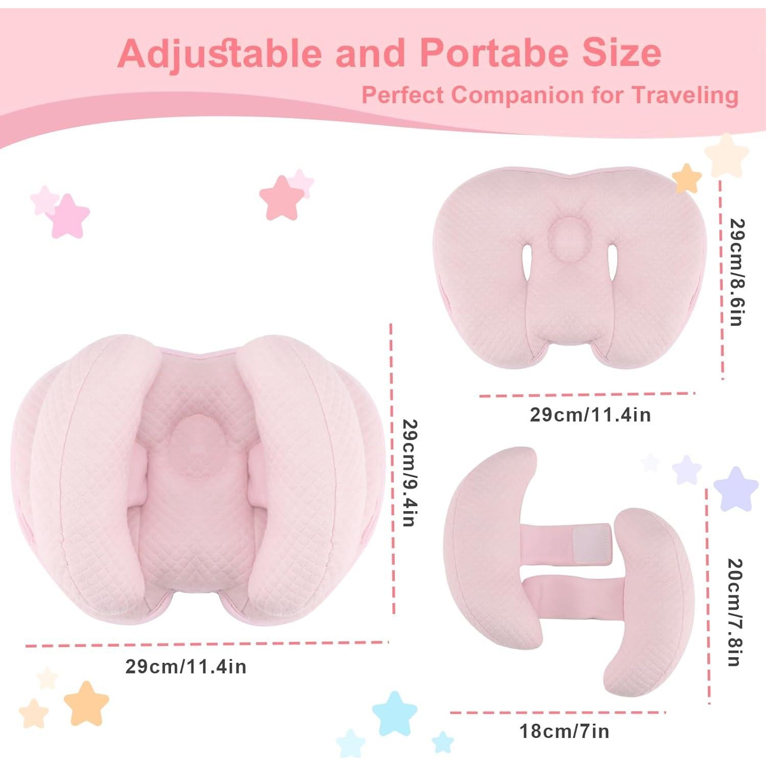 Almohada para Bebé KAKIBLIN 2 en 1 Ajustable Rosa