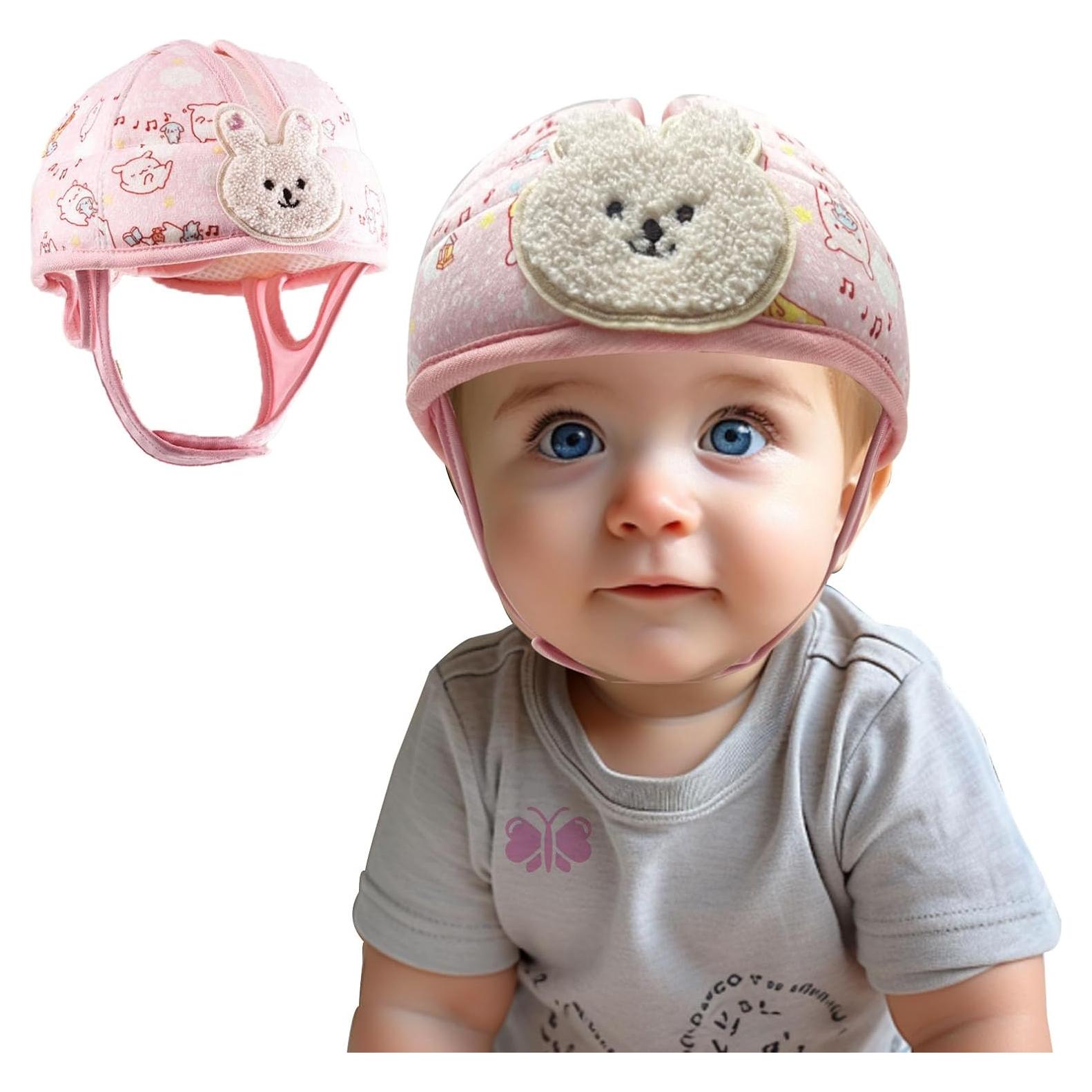 Casco de Seguridad para Bebé Domayllay Conejo Beige Ajustable