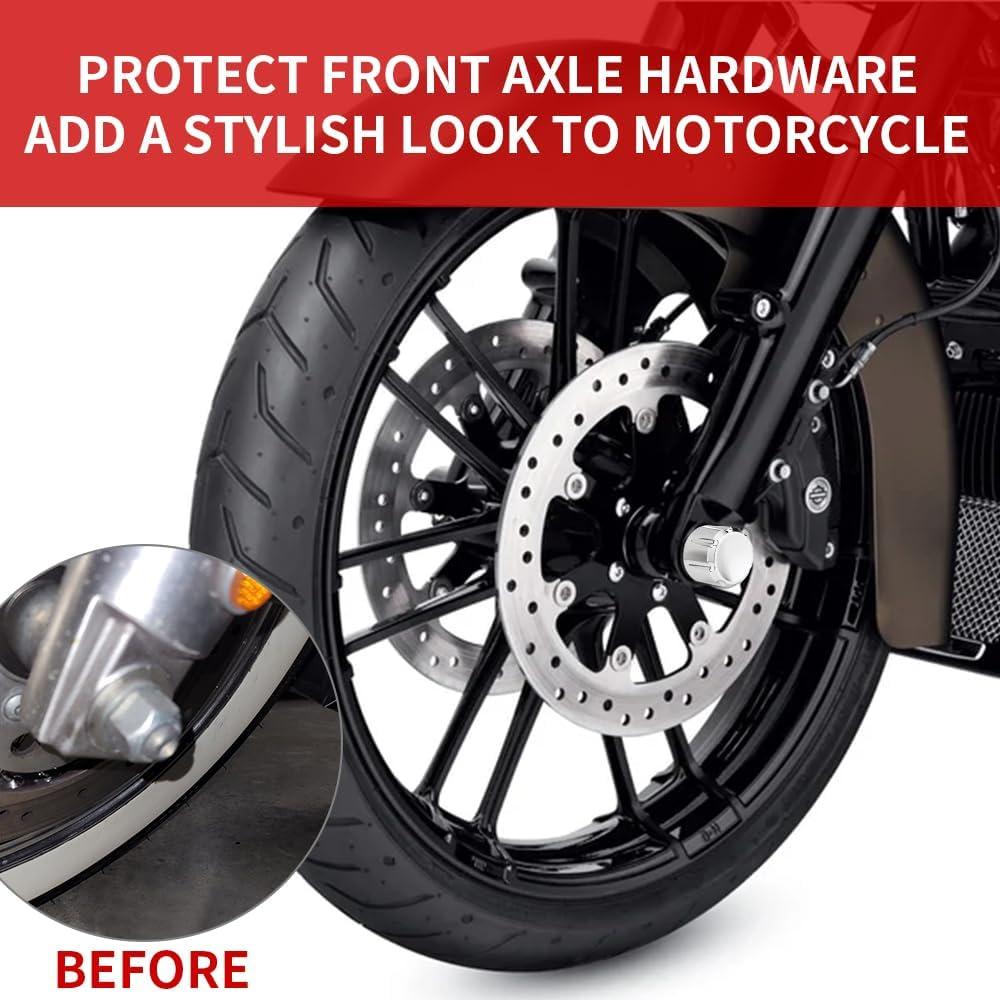 Cubiertas de Tuerca de Eje Frontal KICRY C-Cromo para Harley